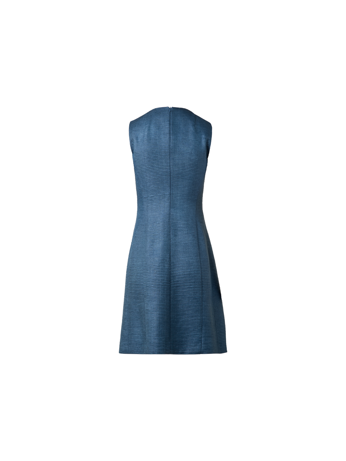 Designer Flared Cocktail Dress in Indian Silk Ottoman - blue