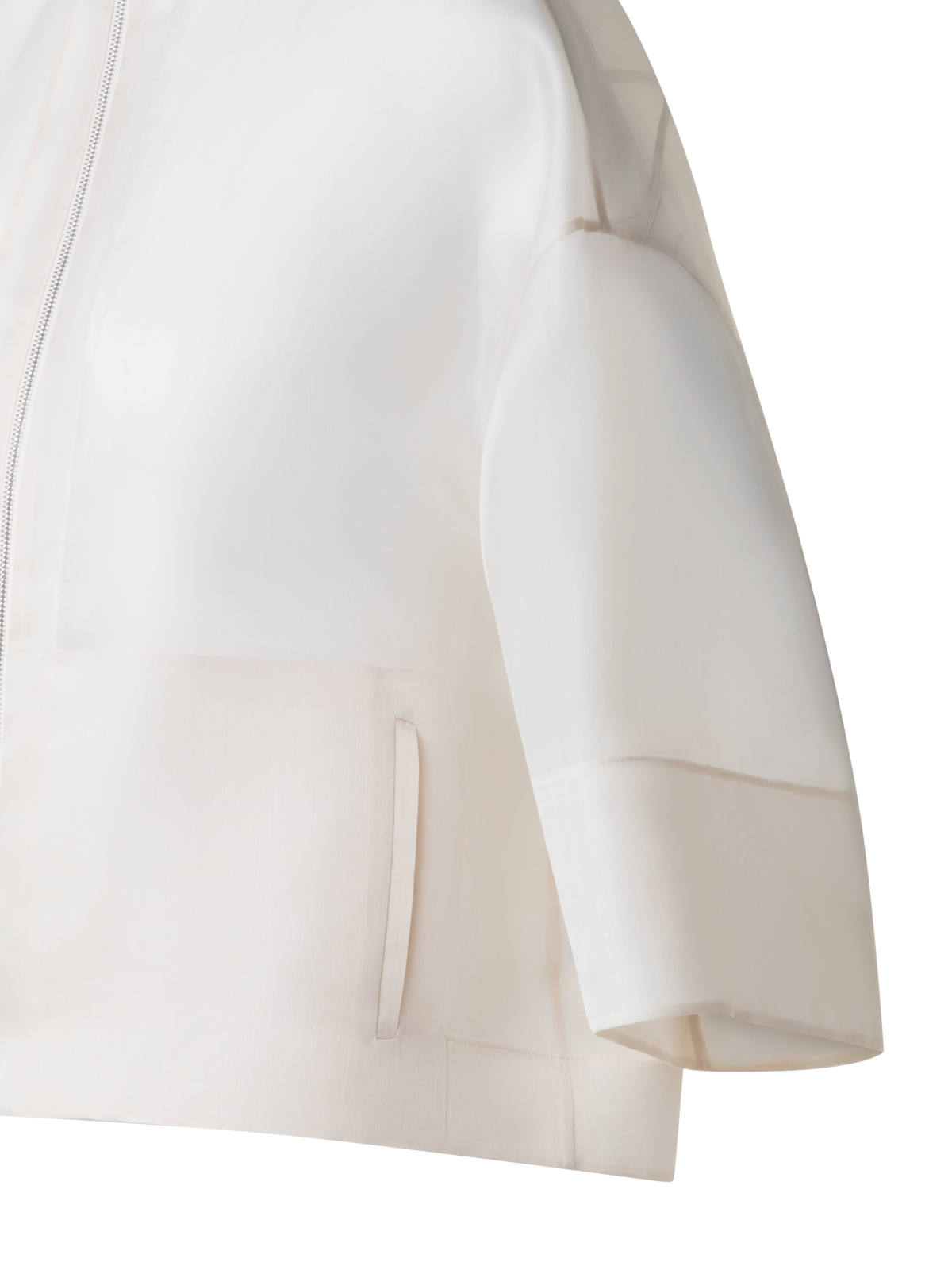 Designer Panama Silk Organza Volume Jacket - neutral - ecru - white