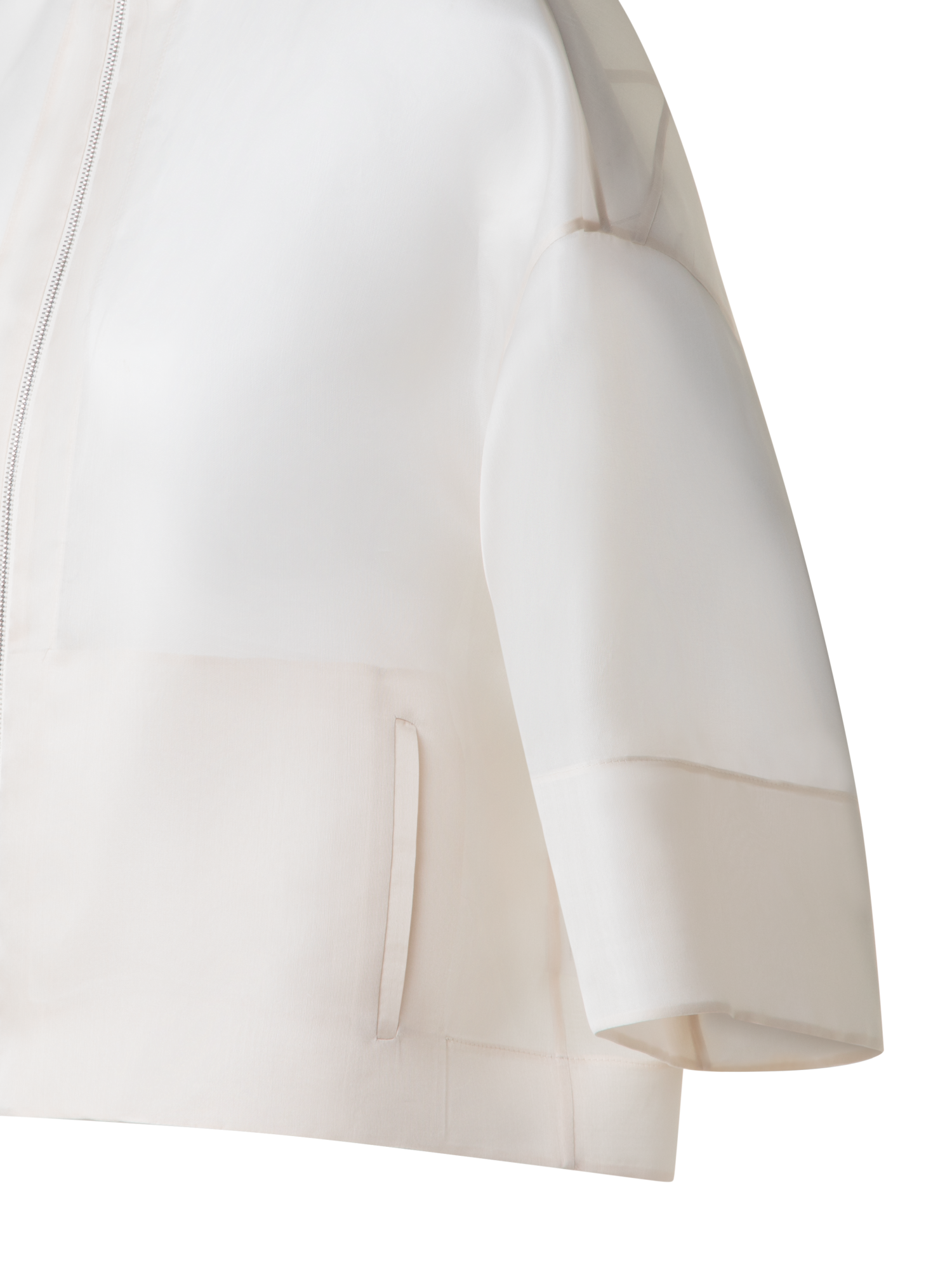 Designer Panama Silk Organza Volume Jacket - neutral - ecru - white