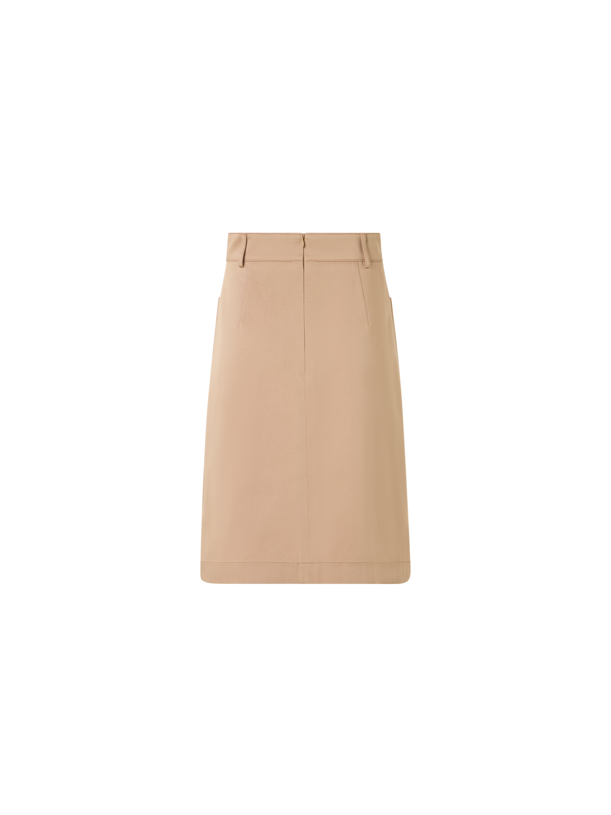 Designer A-Line Cotton Gabardine Skirt - beige