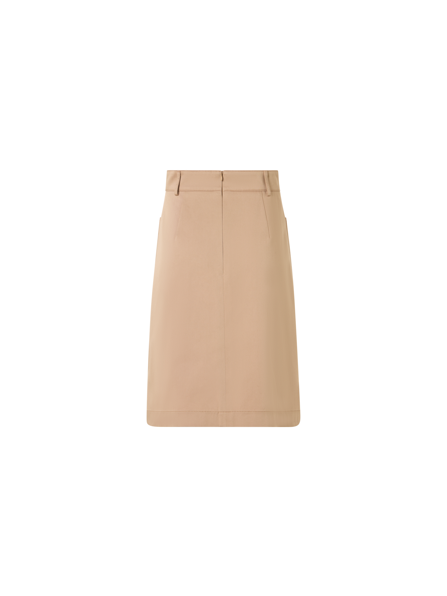 Designer A-Line Cotton Gabardine Skirt - beige