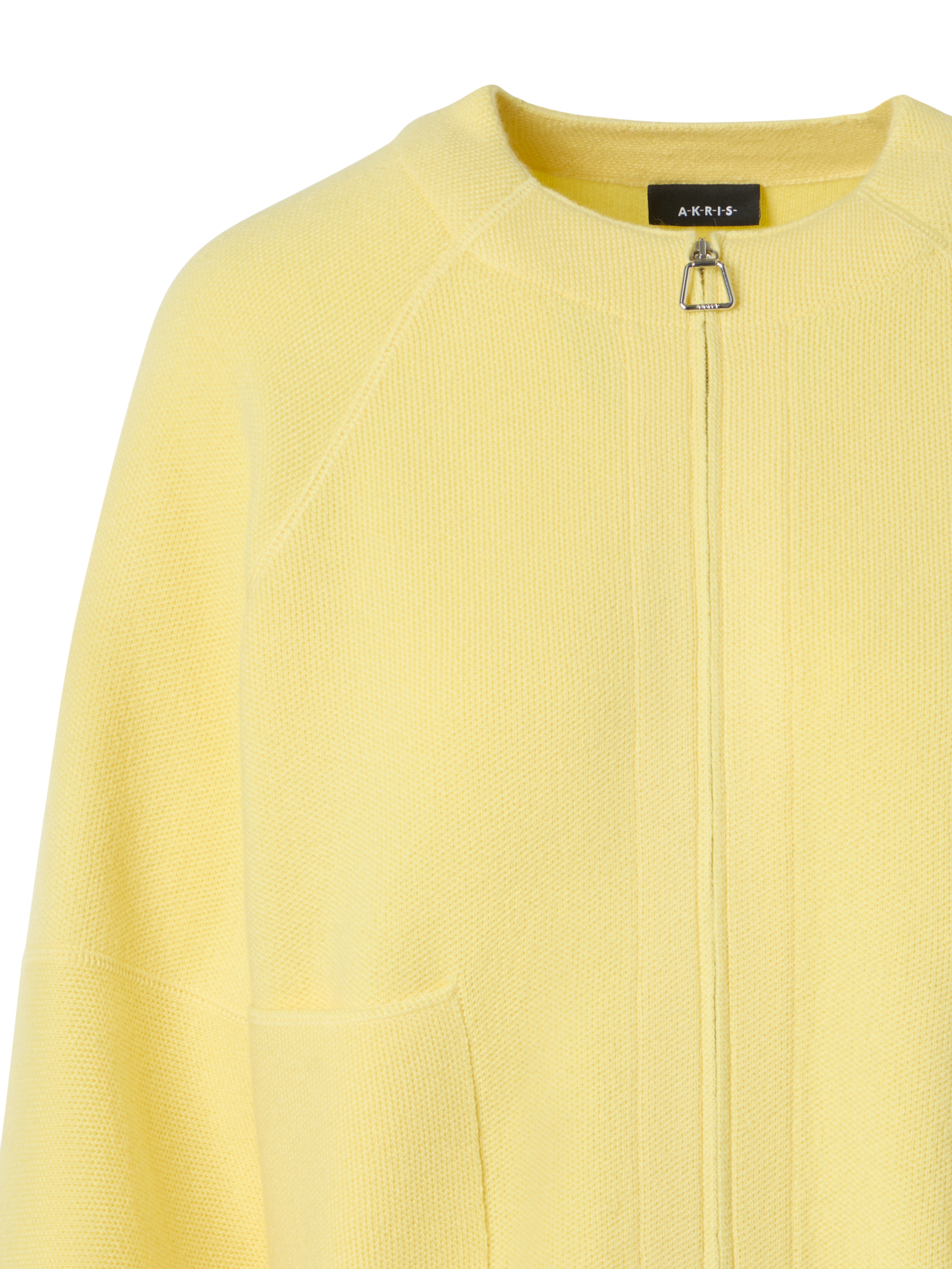 Designer Cashmere Piqué Zip Cardigan - yellow