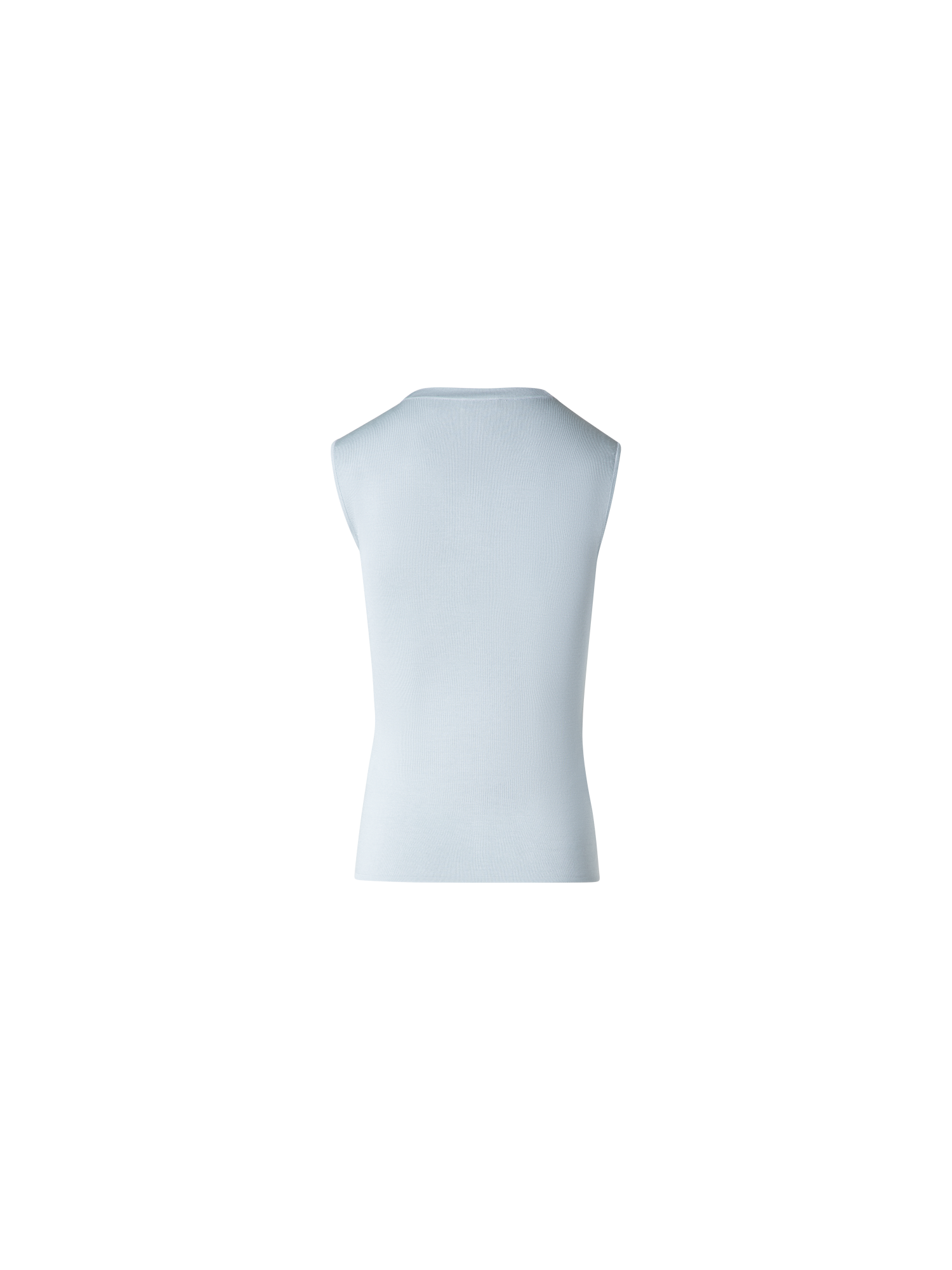 Designer Sleeveless Knit Top in Silk Stretch - pastel - blue
