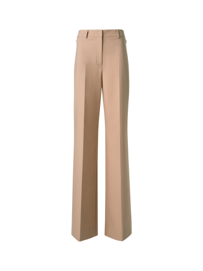 Designer Wide Cotton Double-Face Pants - neutral - beige