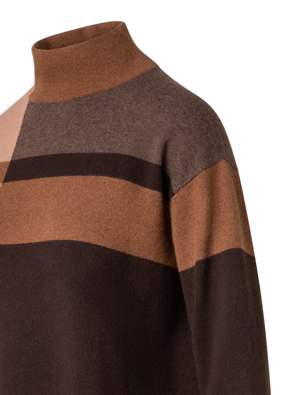 Designer Checked Cashmere Wool Knit Dress - brown - multicolor