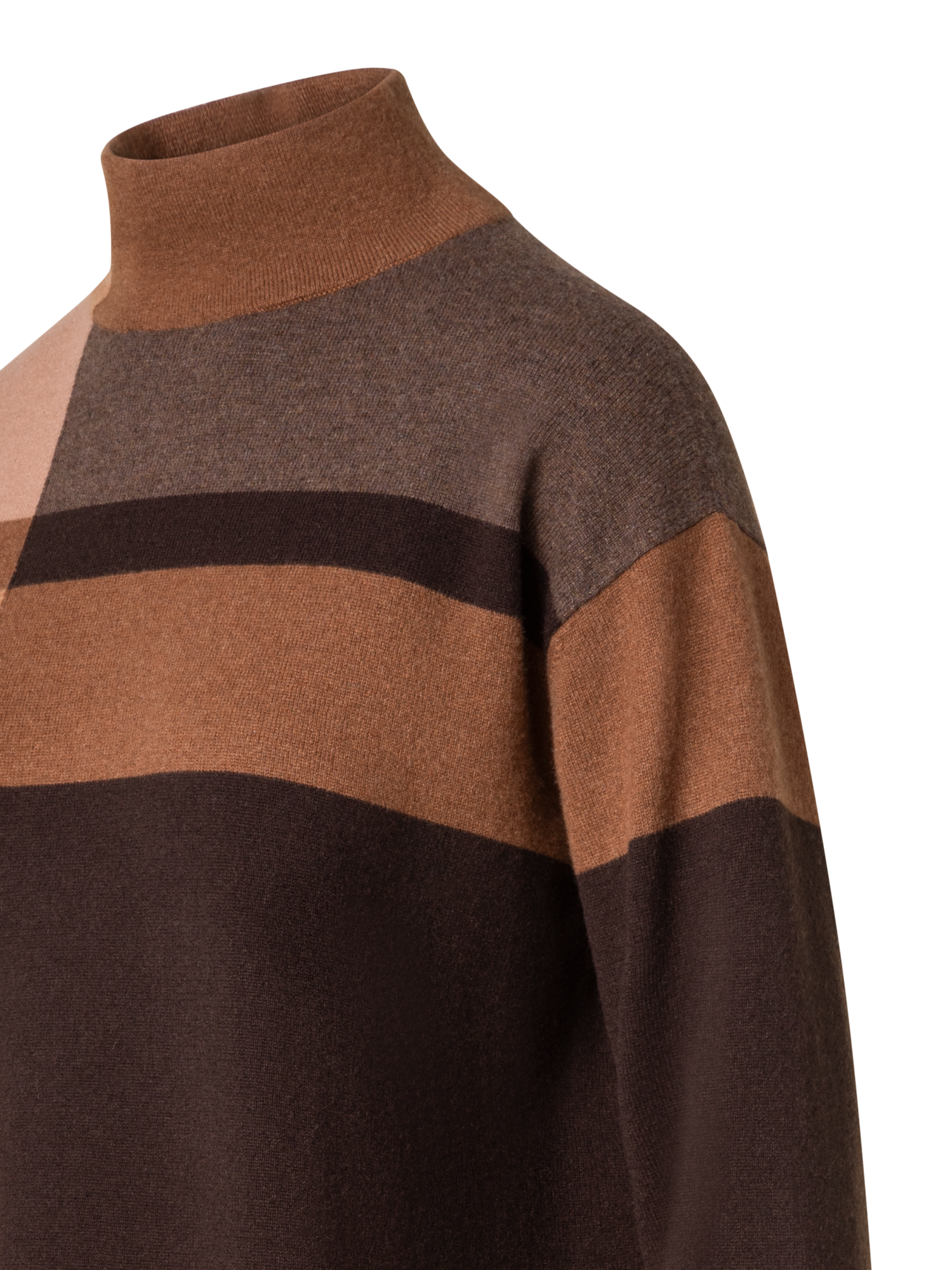 Designer Checked Cashmere Wool Knit Dress - brown - multicolor