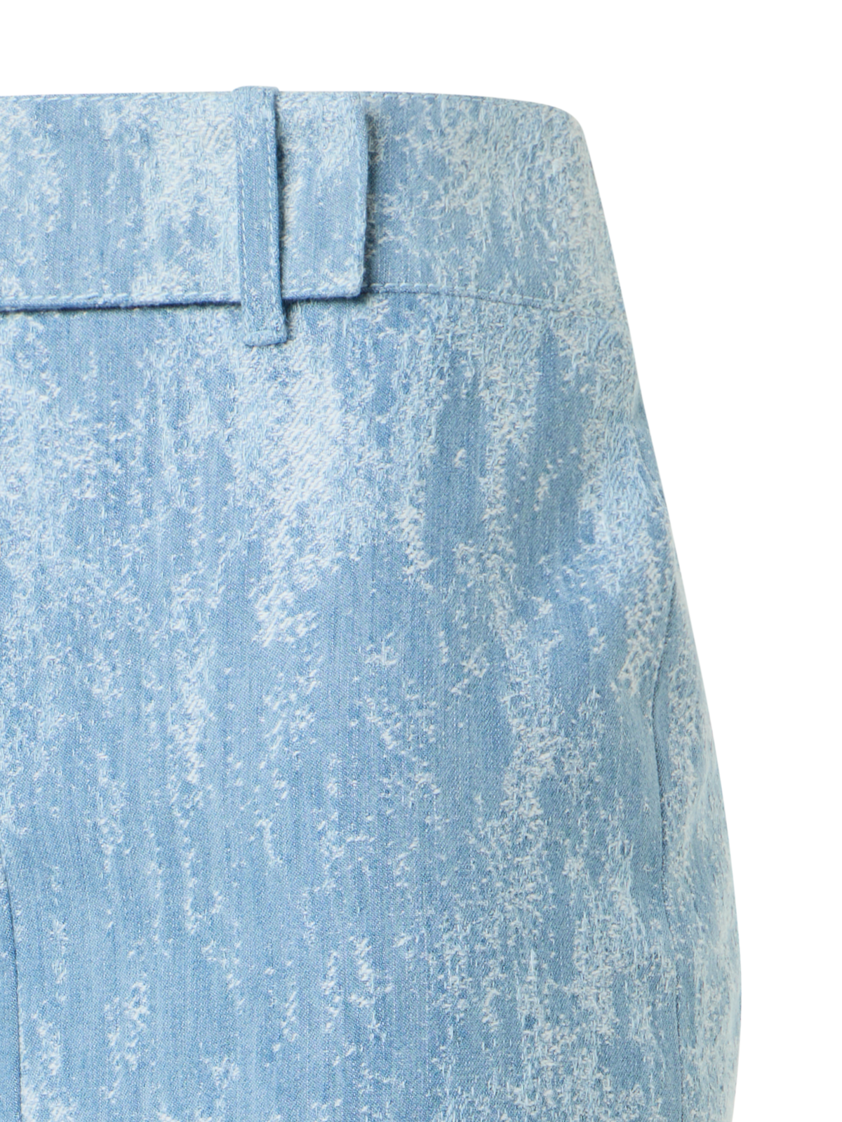 Designer Jacquard Denim Pencil Skirt - blue