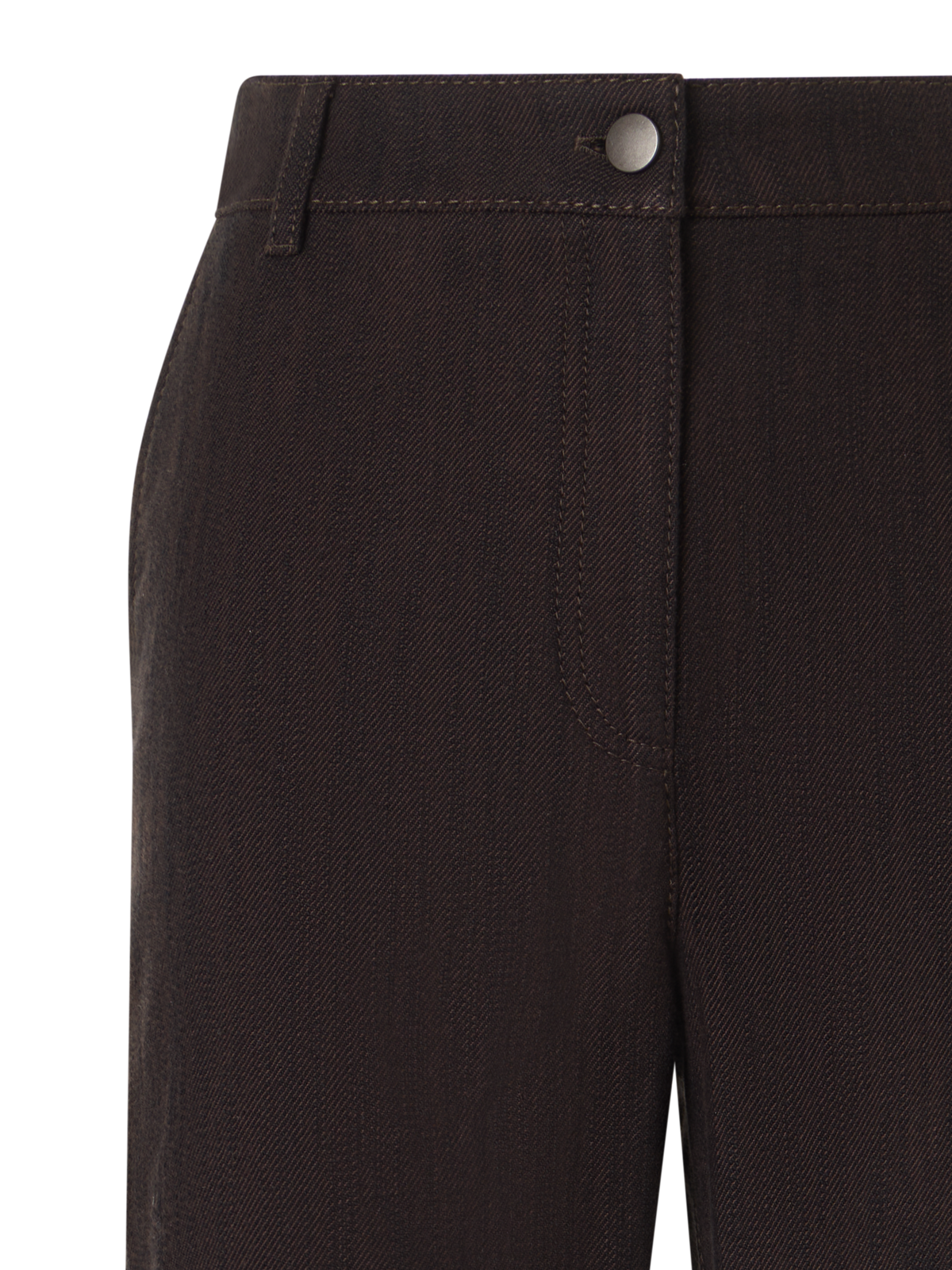 Designer Bootcut Pants in Cotton Stretch Denim - brown