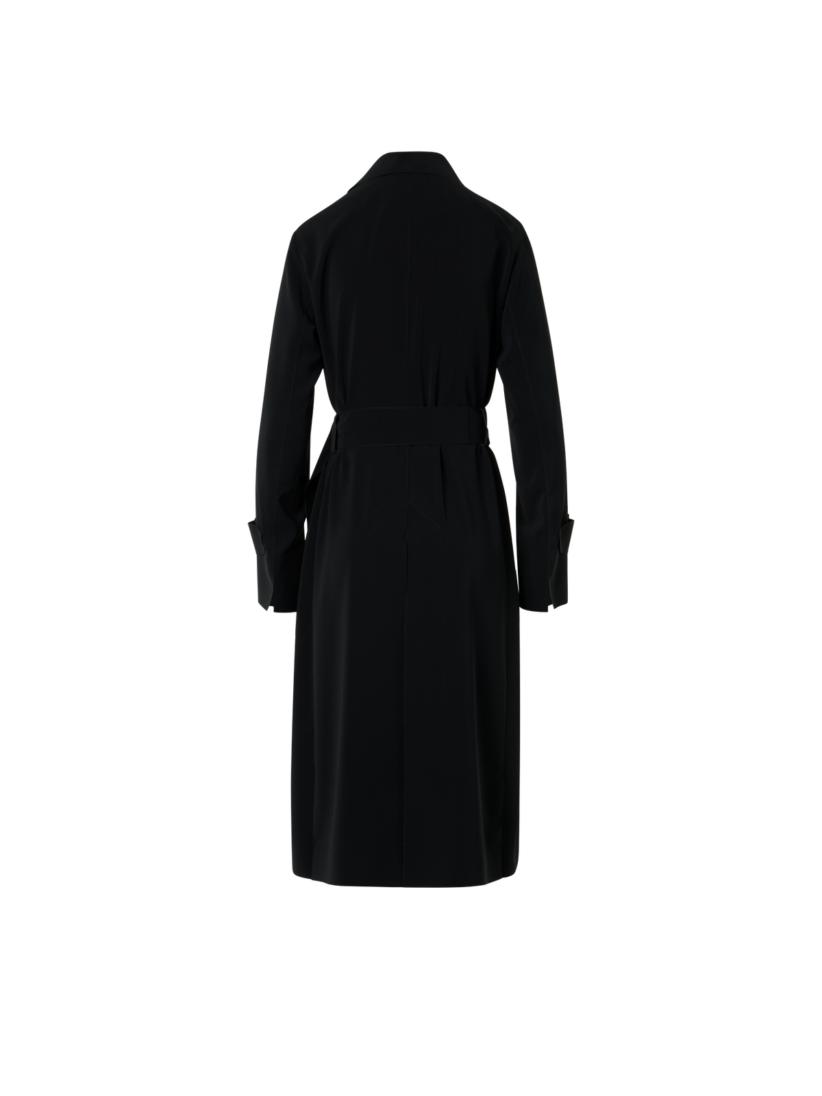 Designer Light Trench Coat in Techno Laser Cut - black