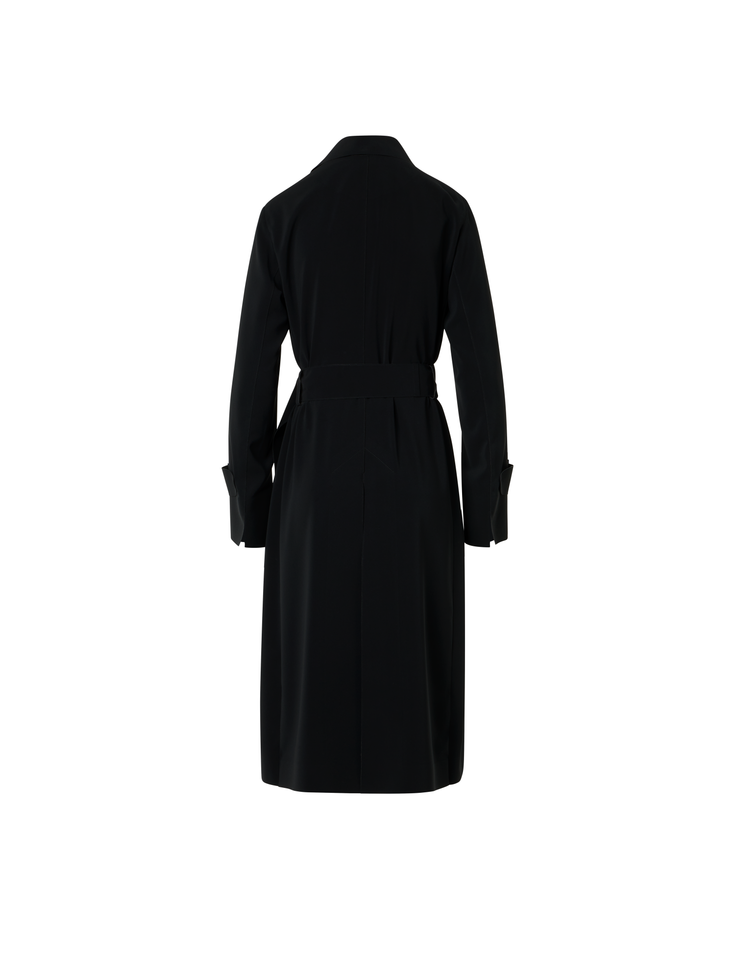 Designer Light Trench Coat in Techno Laser Cut - black