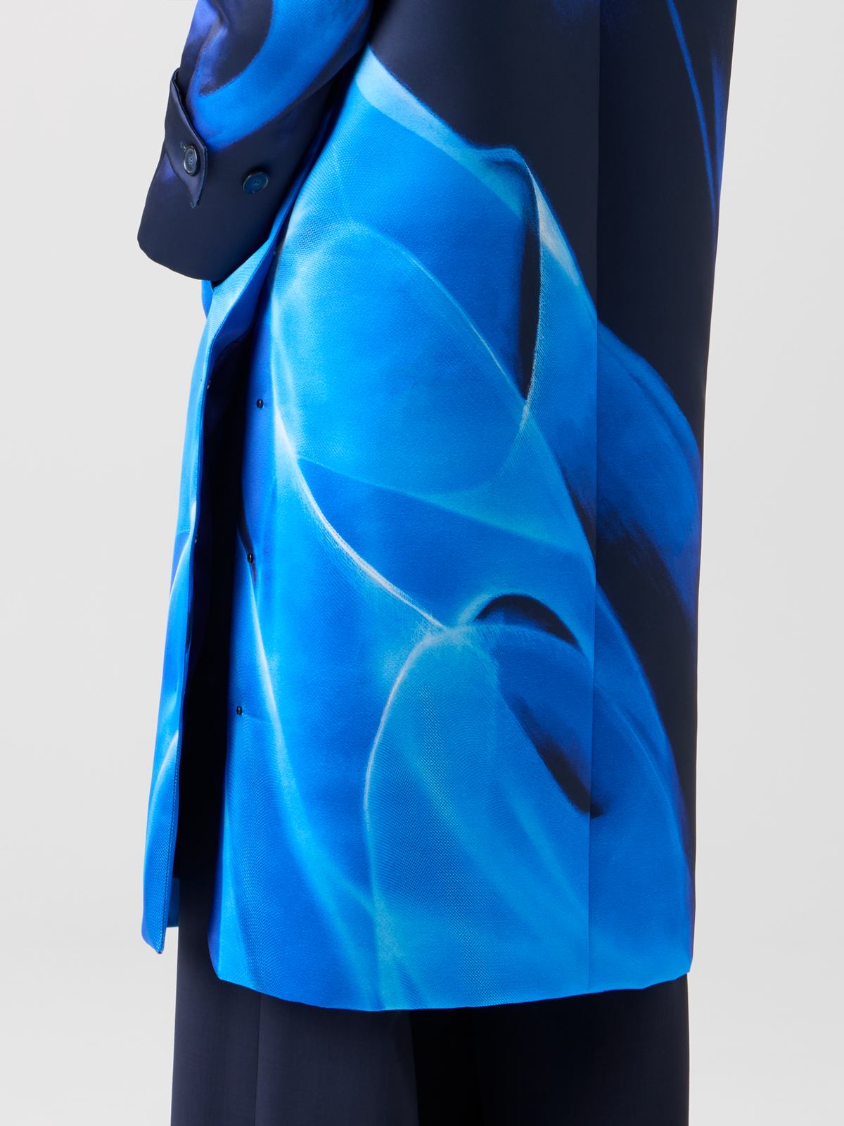 Designer Oversized Coat in Alyson's Cyanotype Print - blue - multicolor #editorial