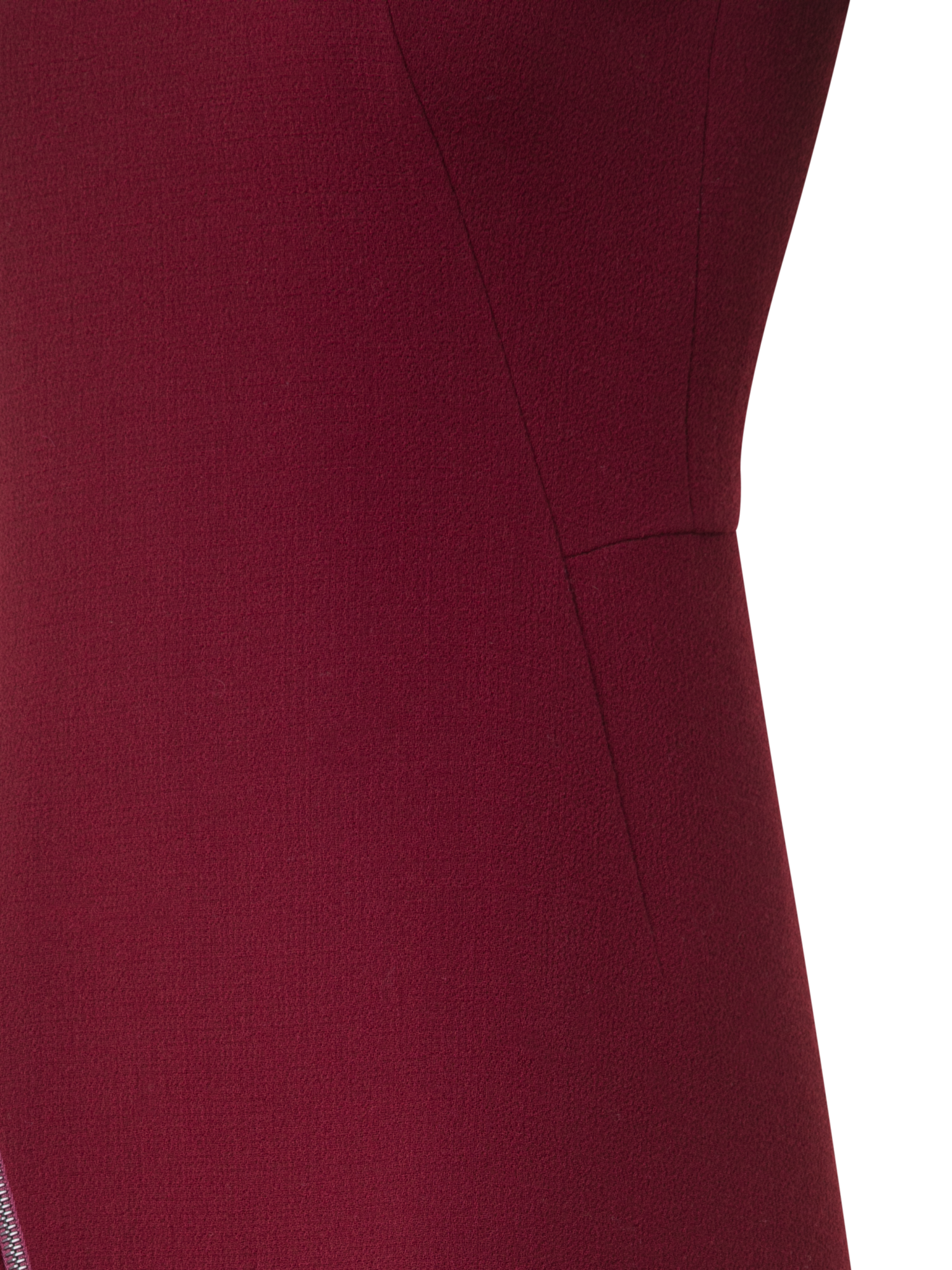 Designer Asymmetrical Flared Dress in Wool Double-Face - red