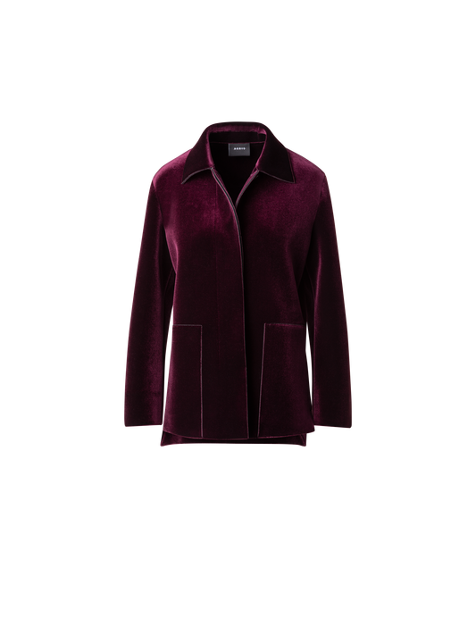 Designer Oversized Neoprene Velvet Jacket - pink