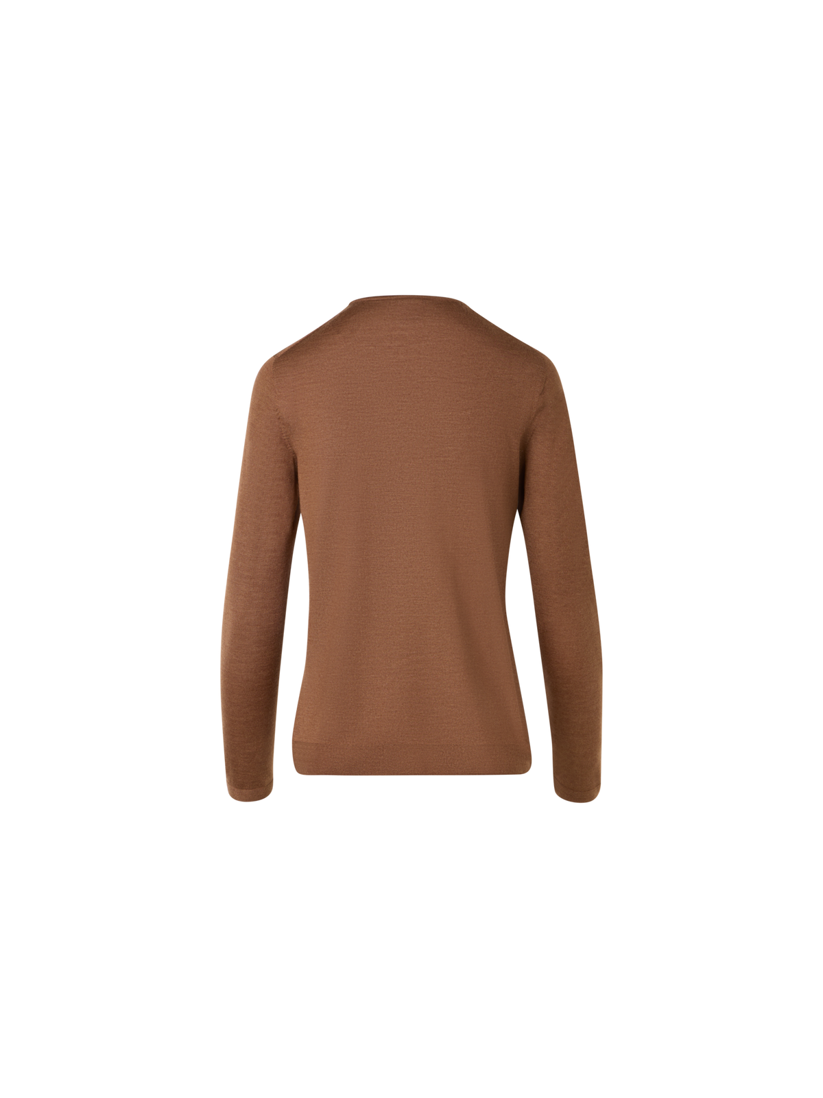 Designer Seamless Crew Neck Sweater in Cashmere Silk - brown
