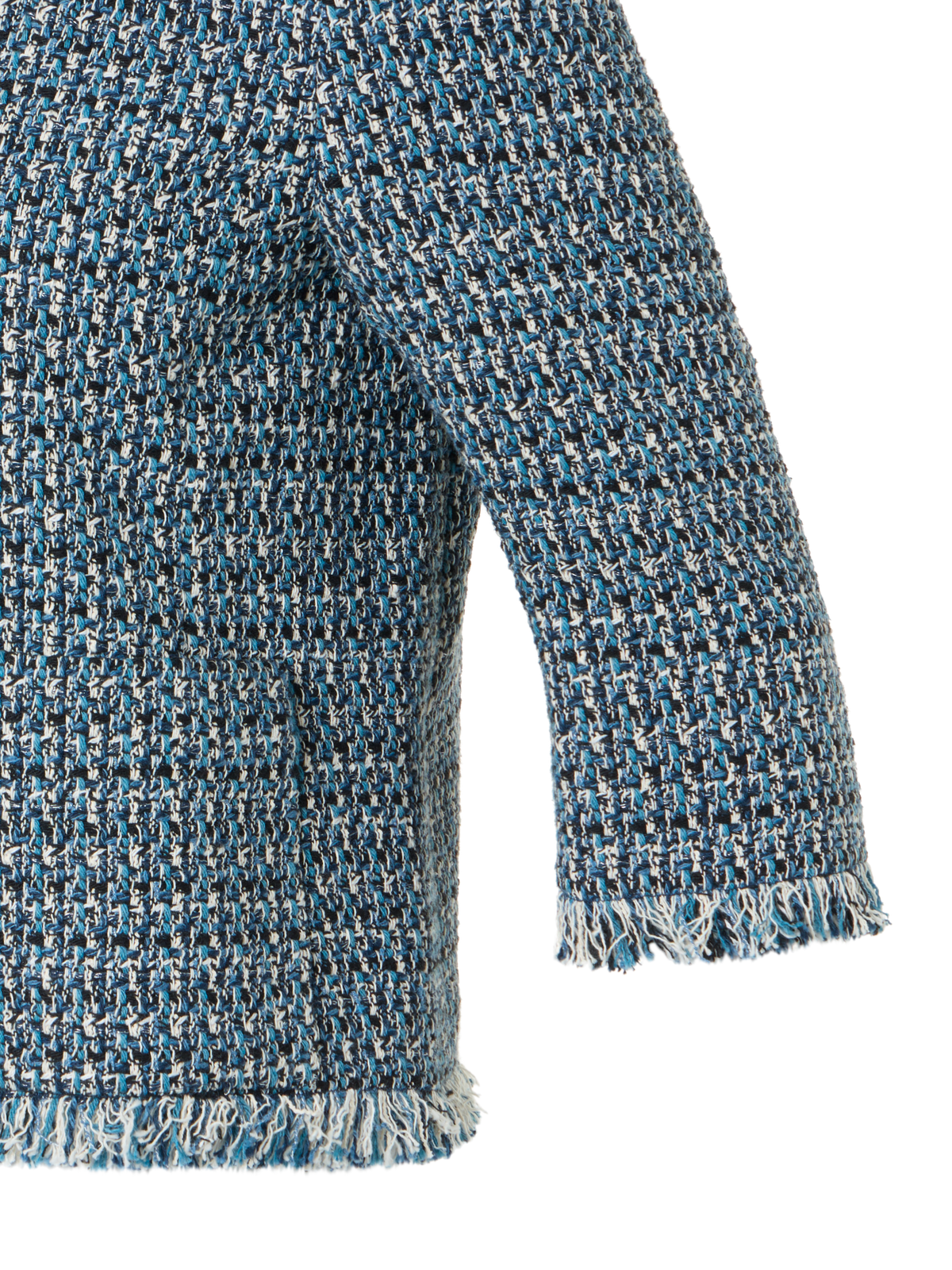 Designer Modern Tweed Jacket with Bracelet-Sleeves - blue - multicolor