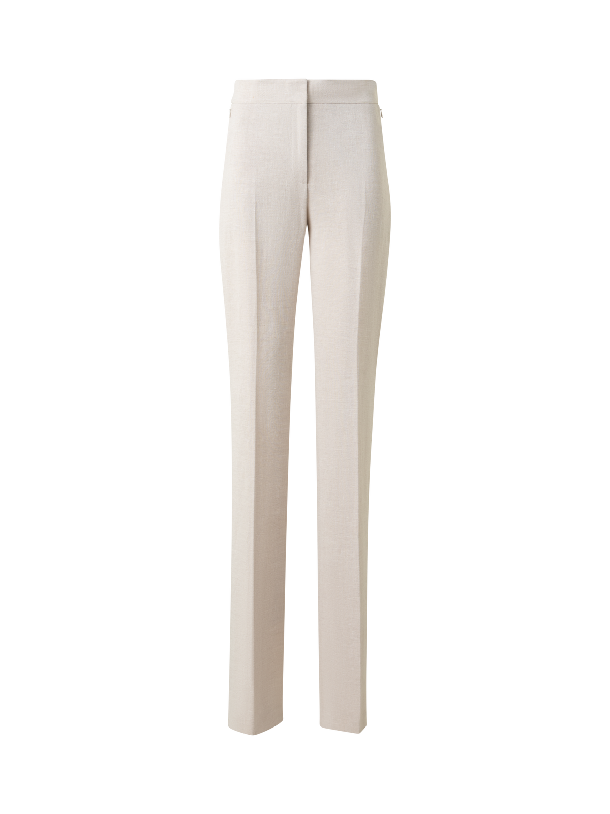 Designer Straight Linen Double-Face Pants - neutral - grey - beige