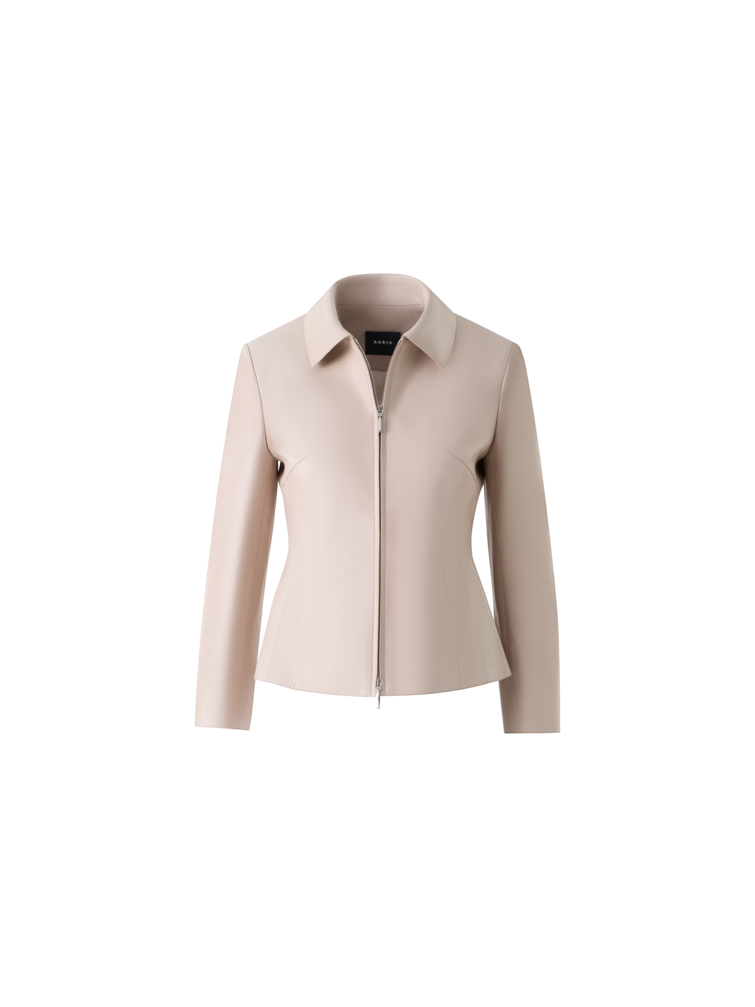 Designer Hecate Short Fitted Leather Jacket - neutral - beige