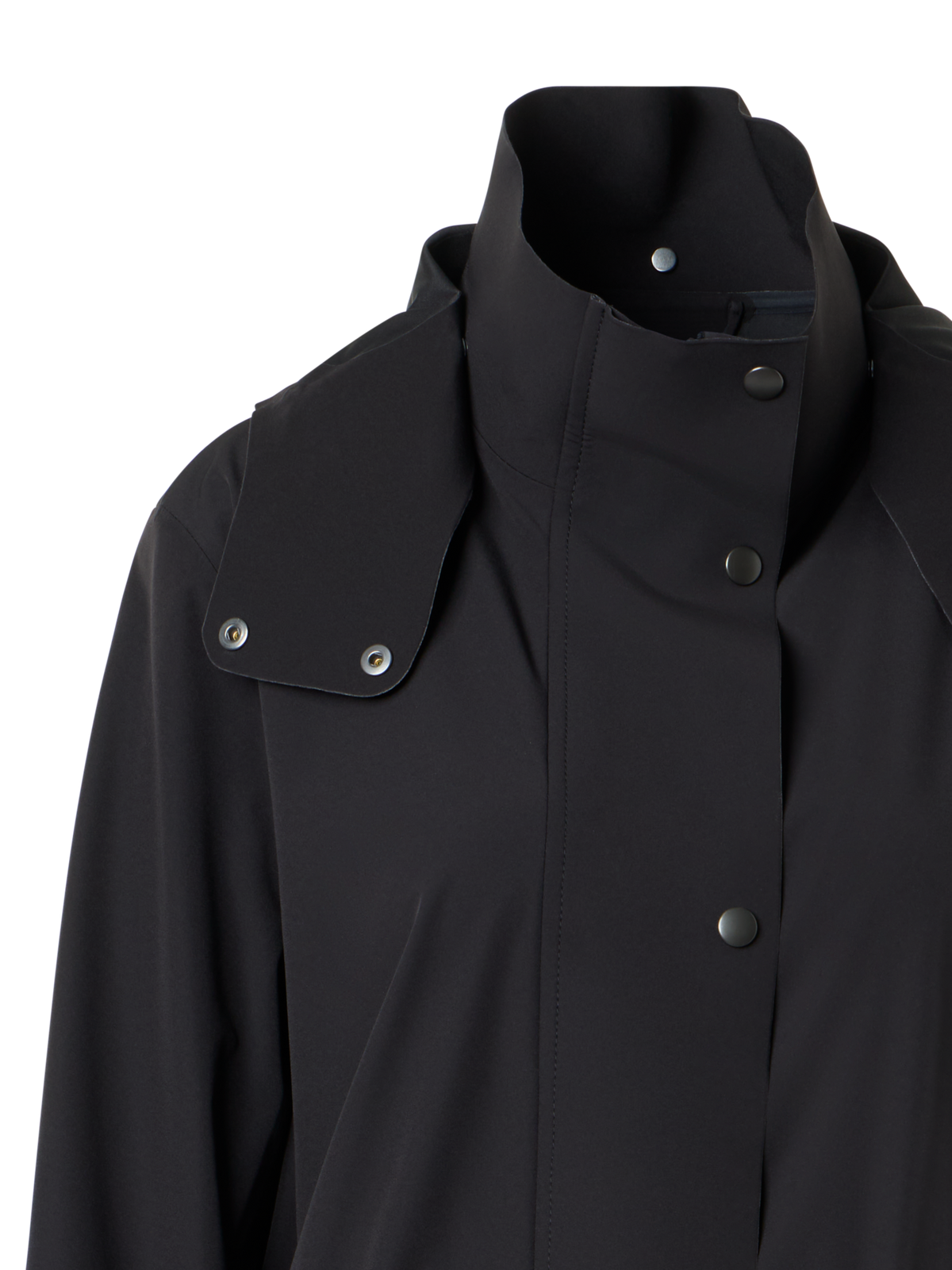 Designer Water-Repellent Fitted Techno Parka - black