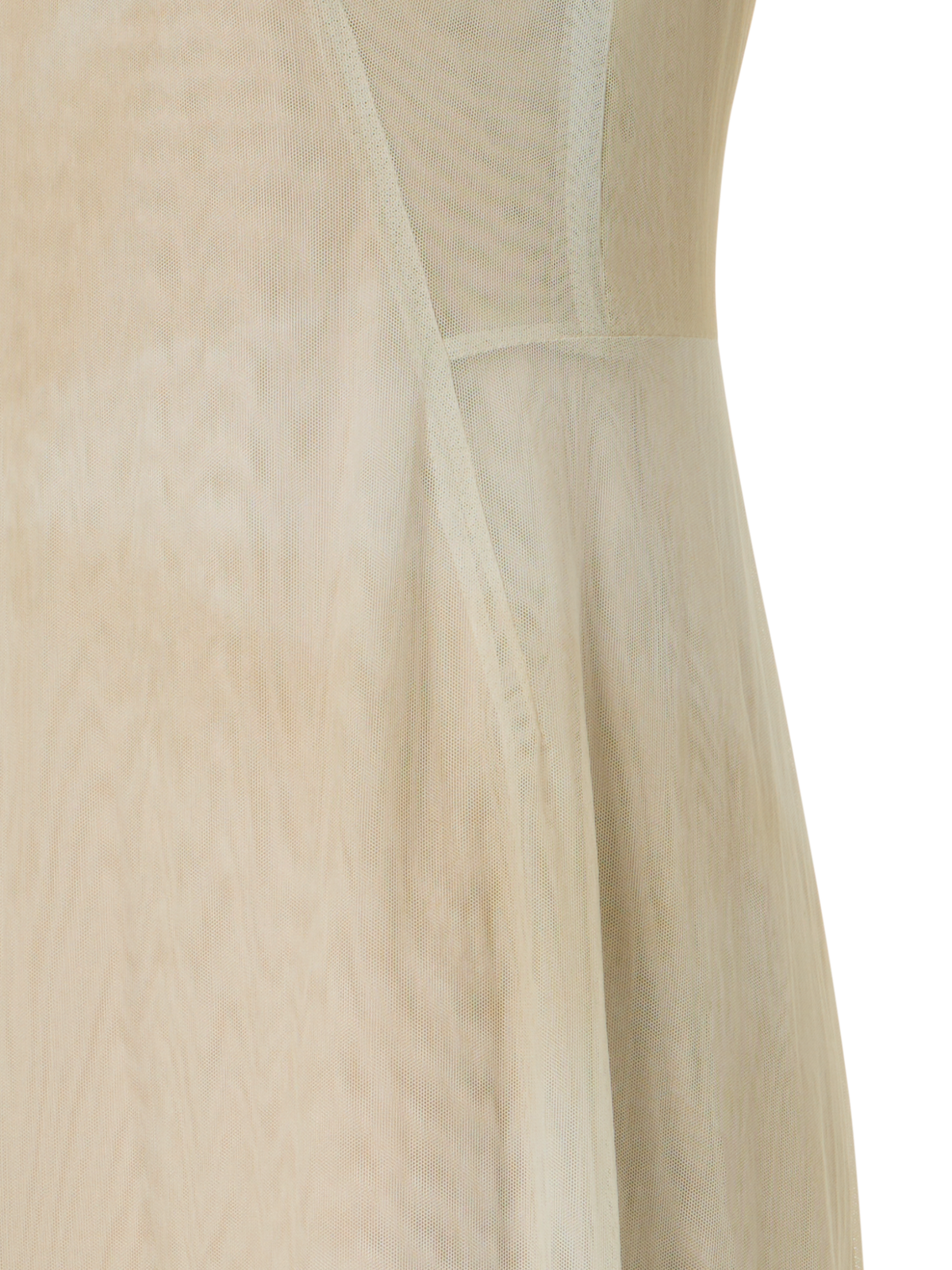 Designer Asymmetrical Tulle Dress in Chiaroscuro Print - neutral - beige