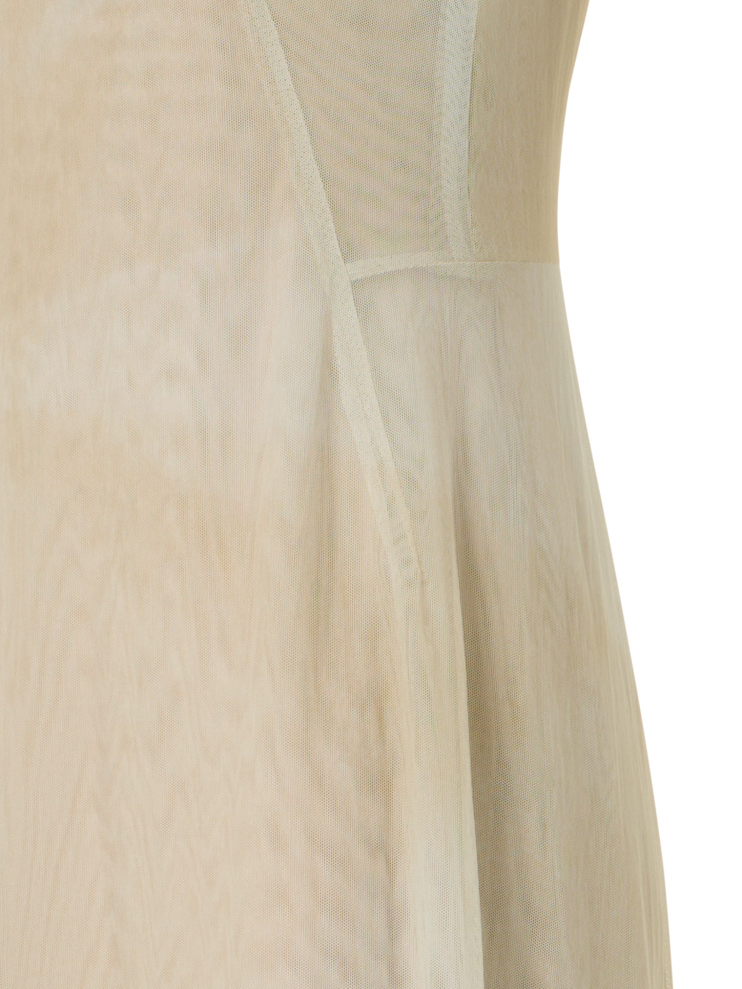 Designer Asymmetrical Tulle Dress in Chiaroscuro Print - neutral - beige