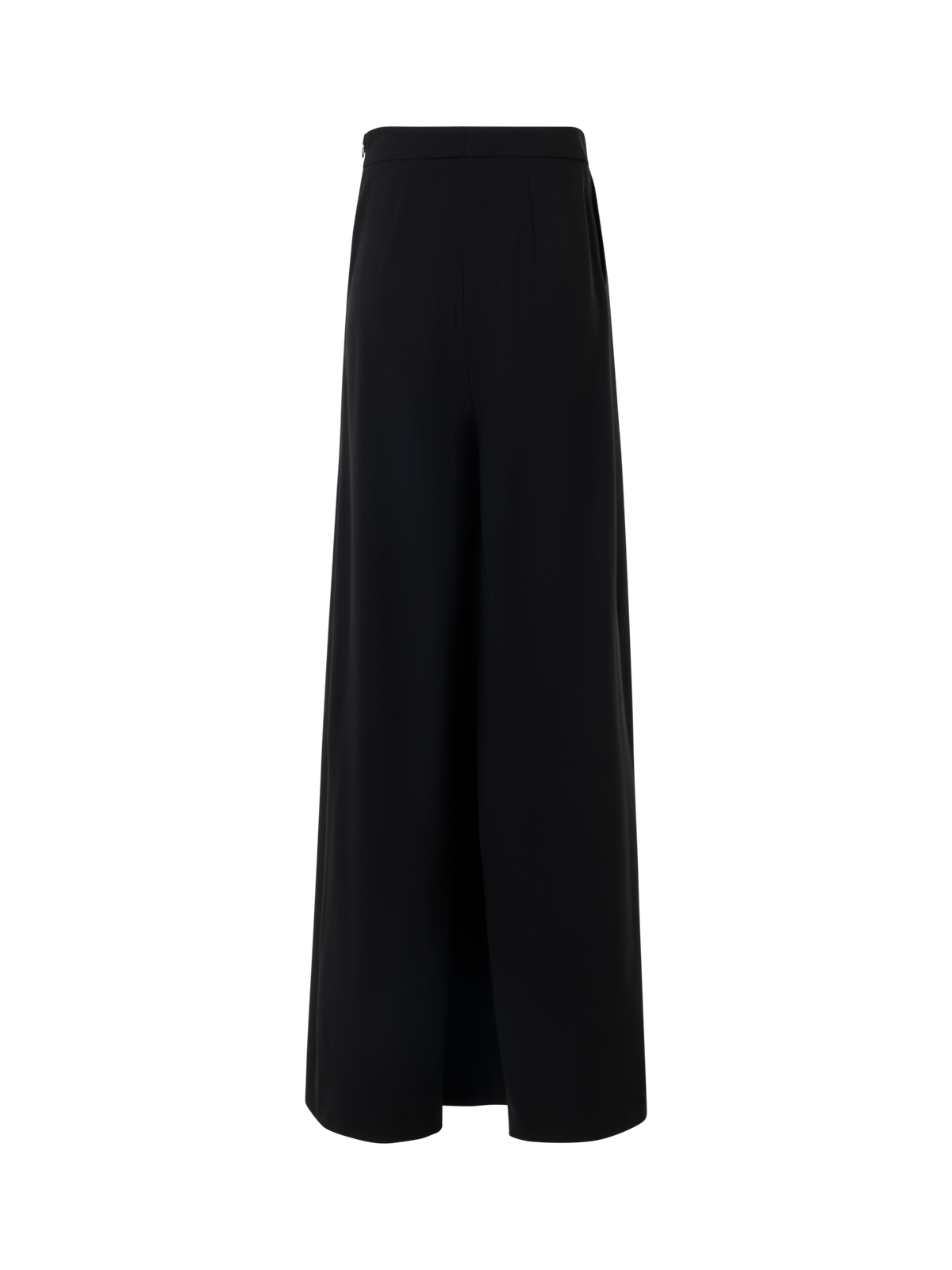 Designer Pleated Wide Pants in Wool Gabardine - black