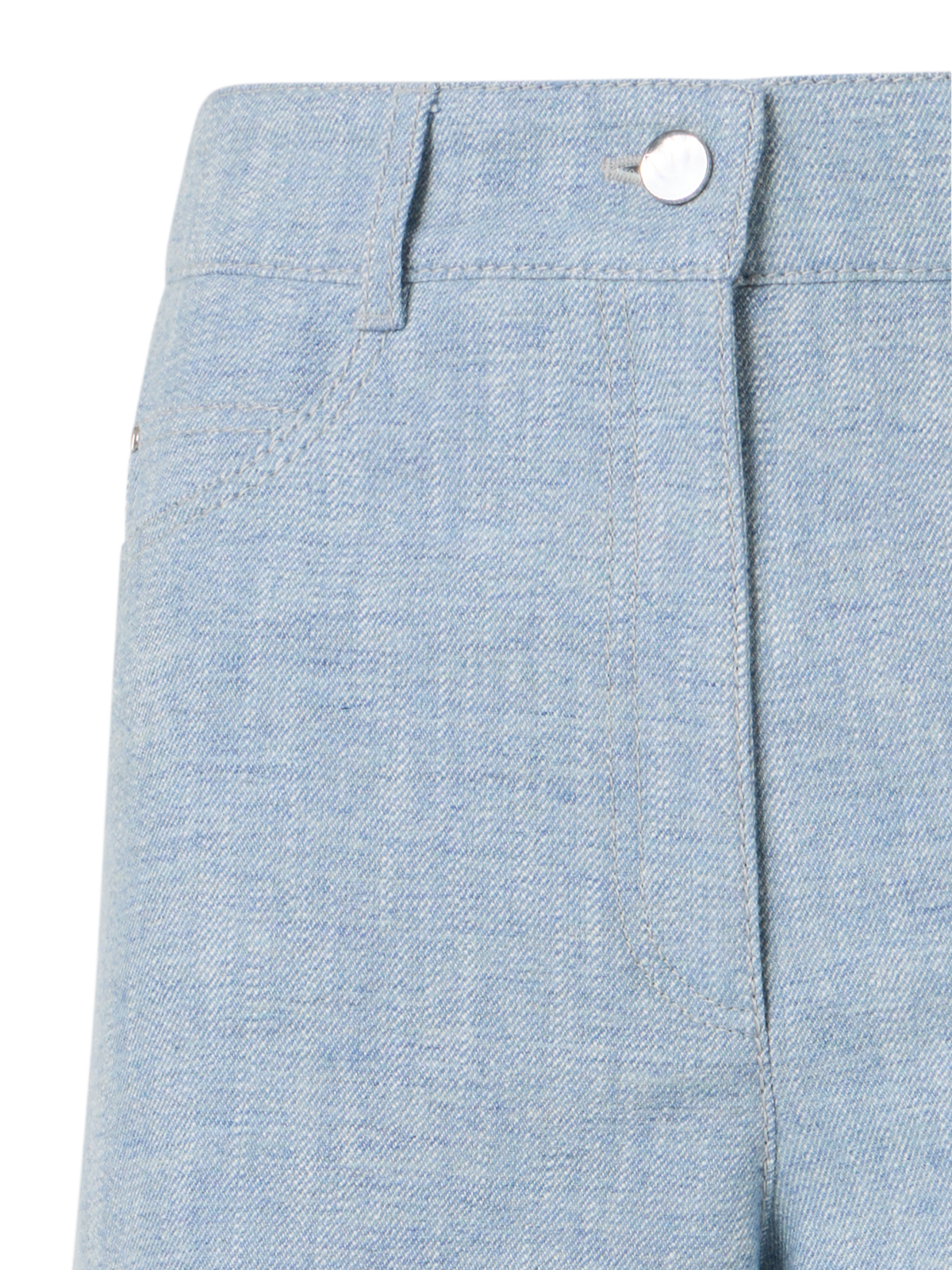 Designer High Rise Wide Leg Pants in Brushed Winter Denim - blue