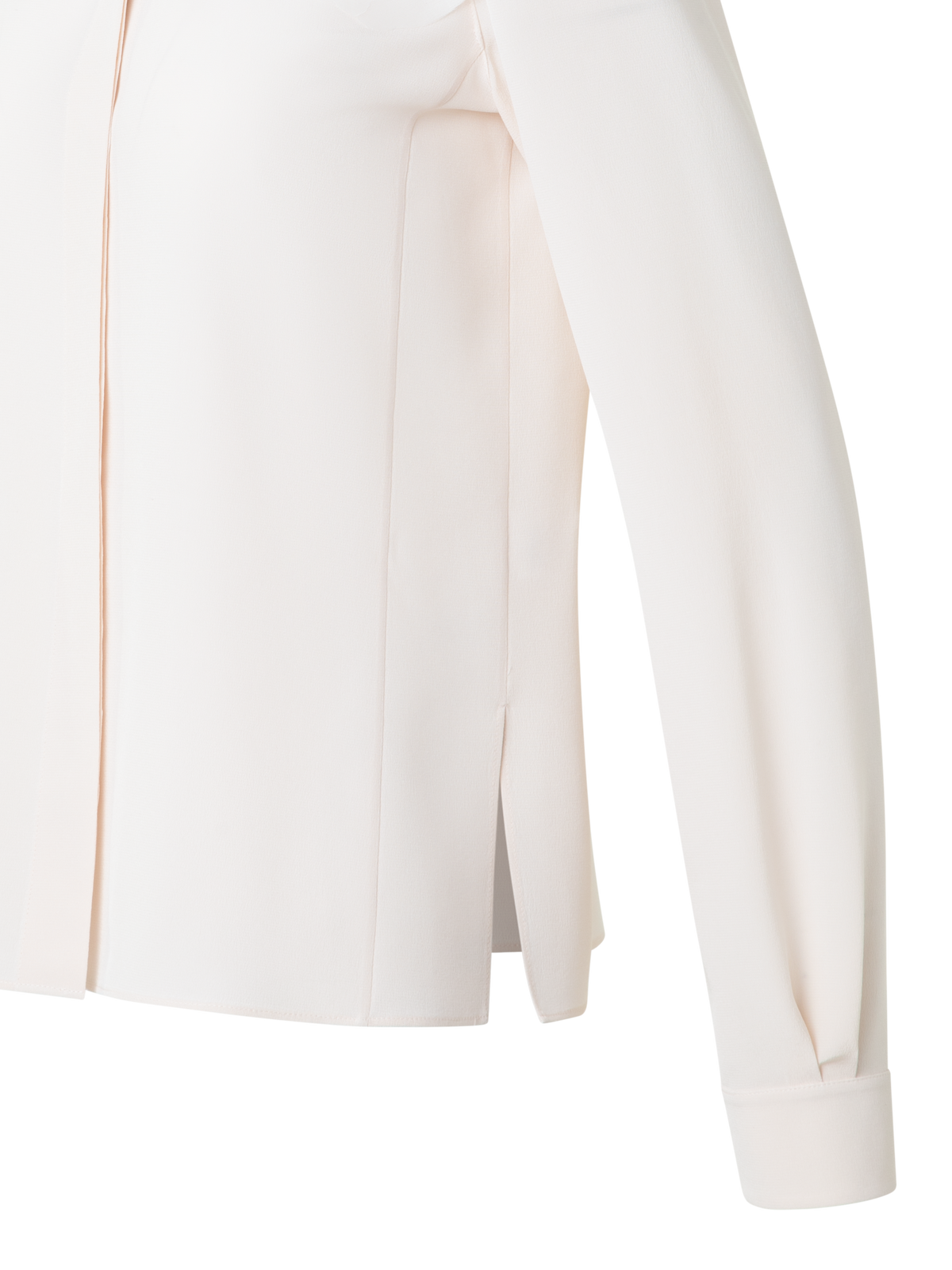 Designer Silk Blouse with 3D Organza Anemone - neutral - ecru - white