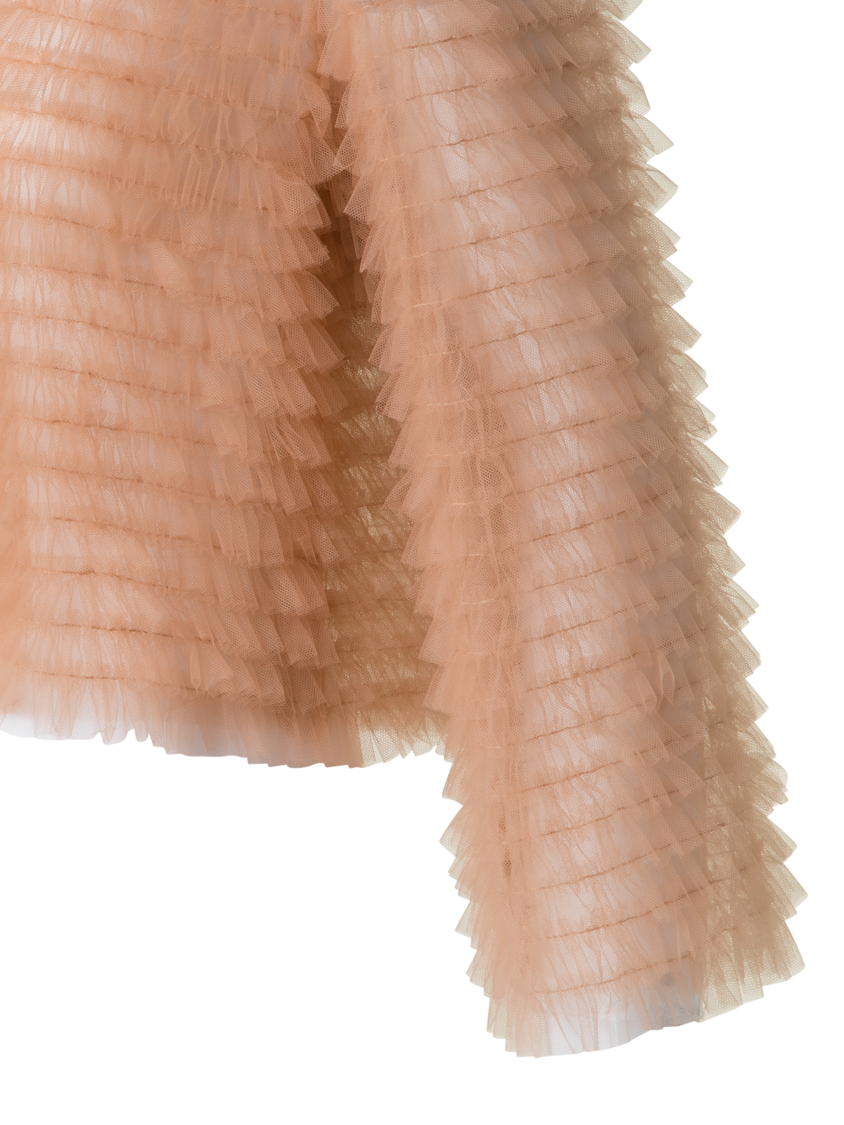 Designer Short Allover Ruched Tulle Jacket - neutral - pastel - beige