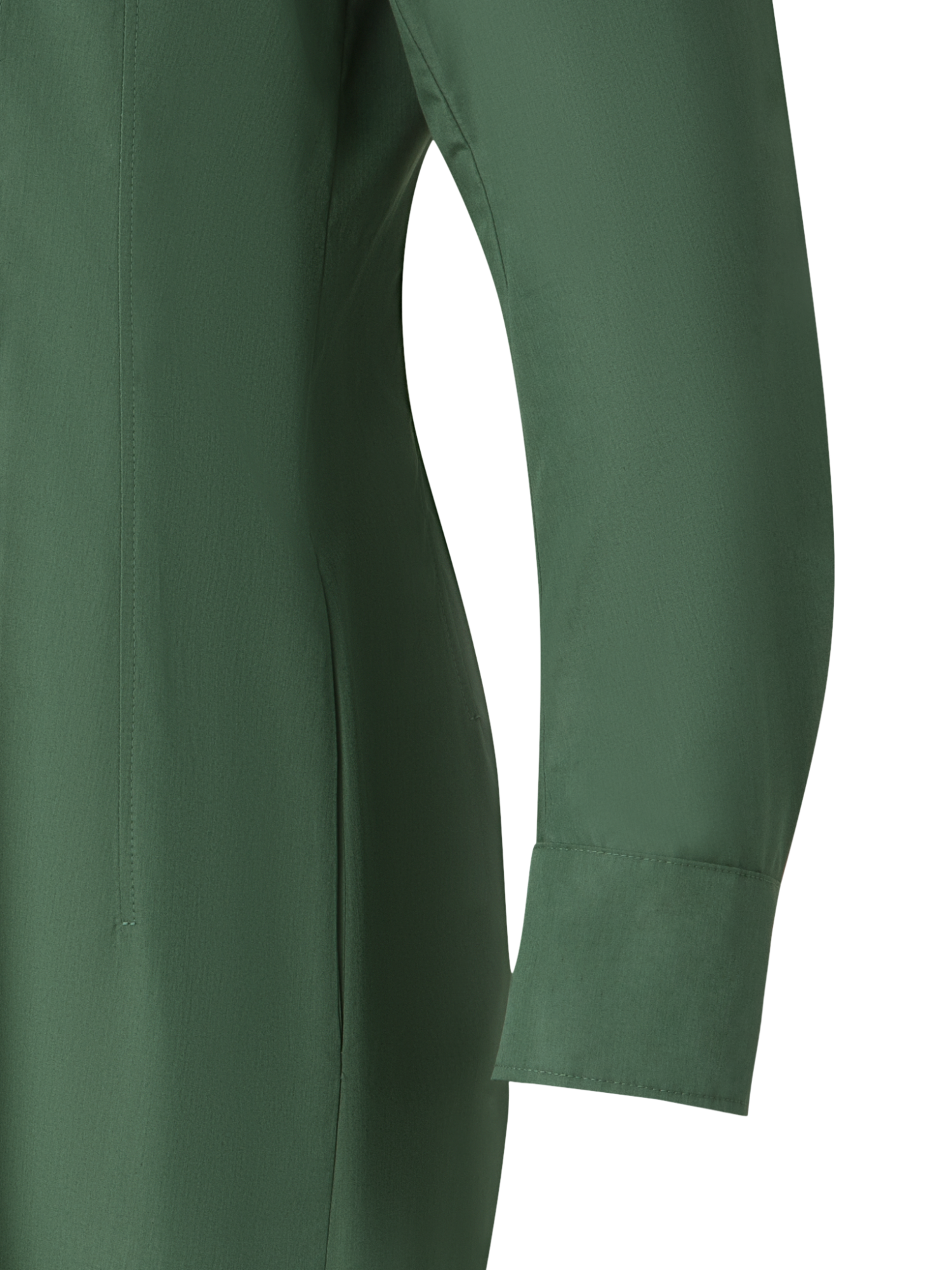 Designer Fitted Cotton Shirt Dress - green