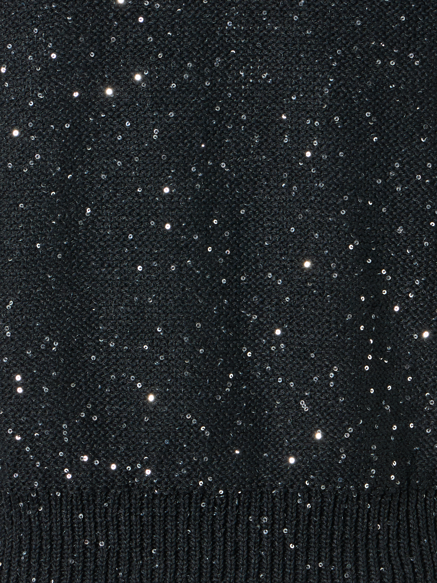 Designer Sleeveless Linen Cotton Knit Top with Sequins - black - neutral