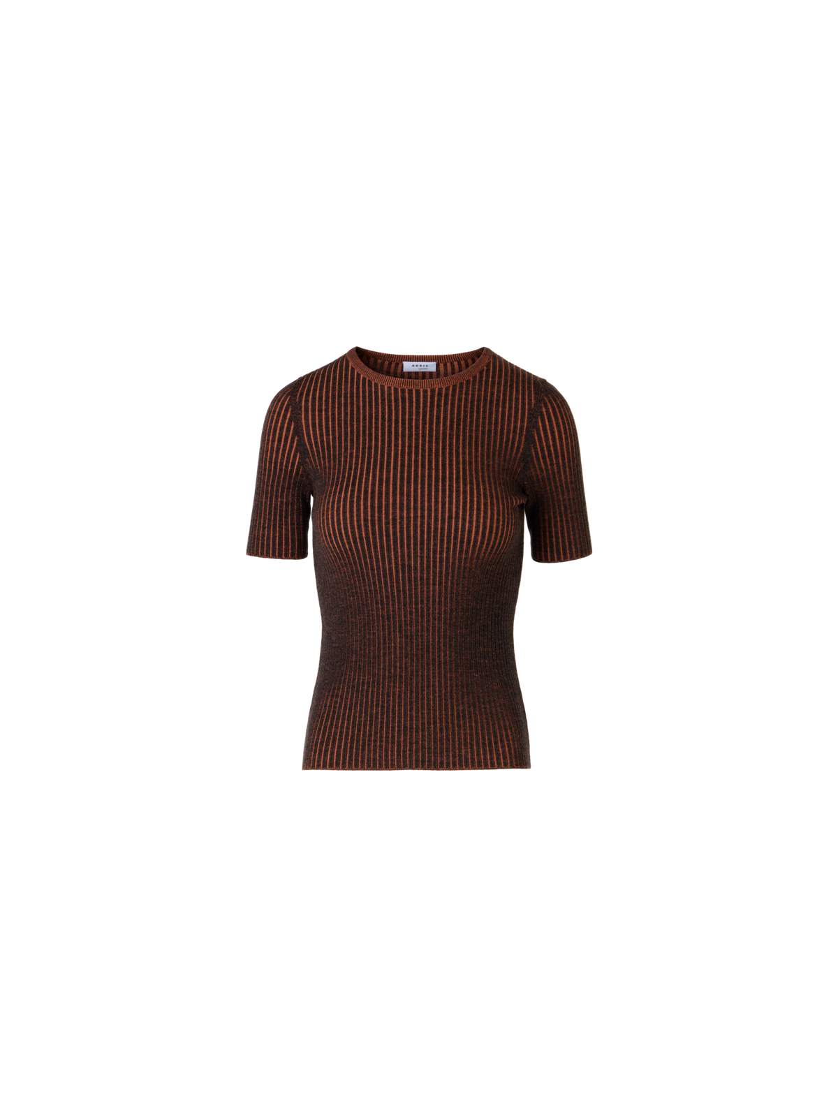 Designer Short-Sleeve Merino Wool Knit Sweater - multicolor