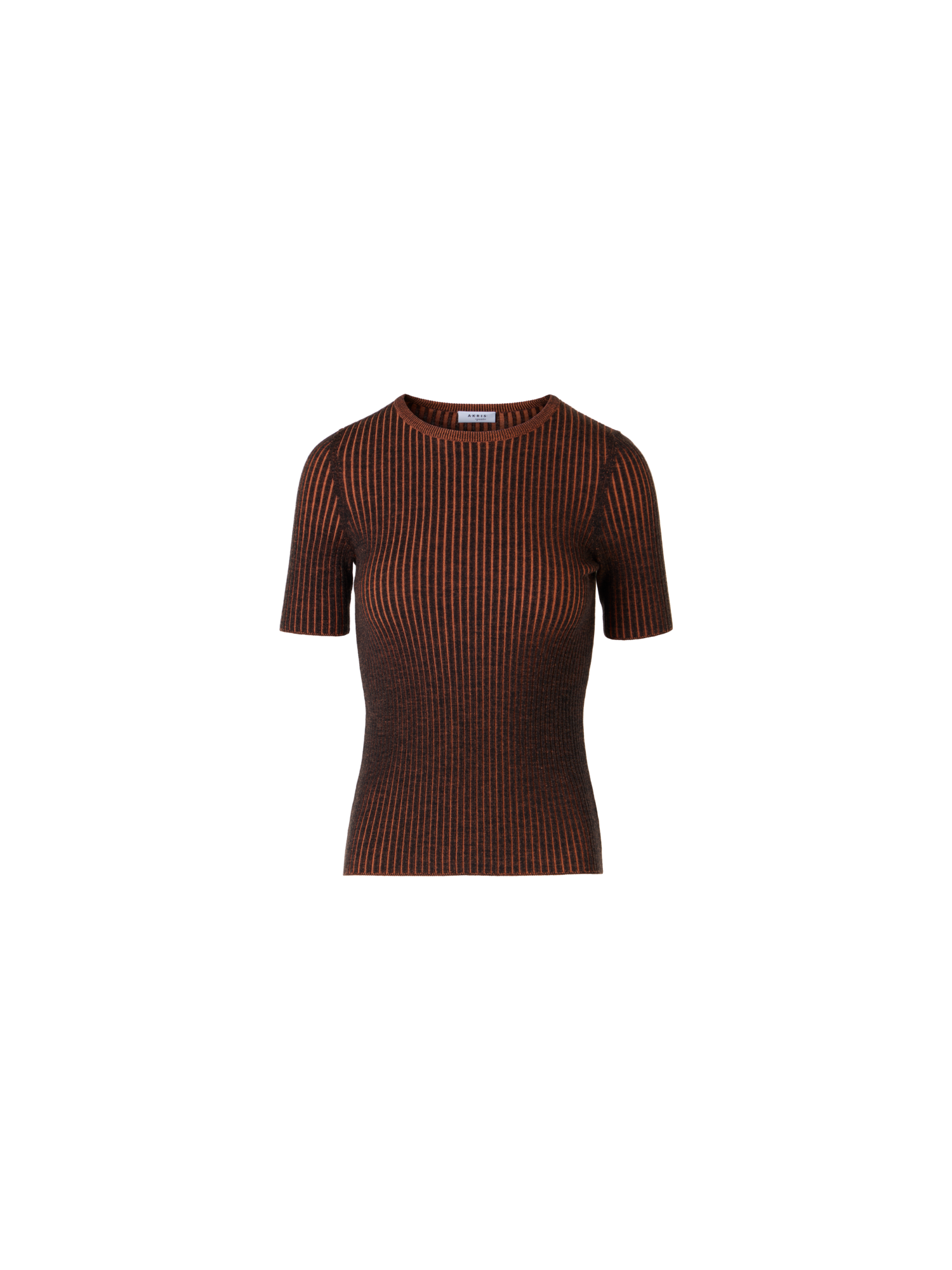 Designer Short-Sleeve Merino Wool Knit Sweater - multicolor