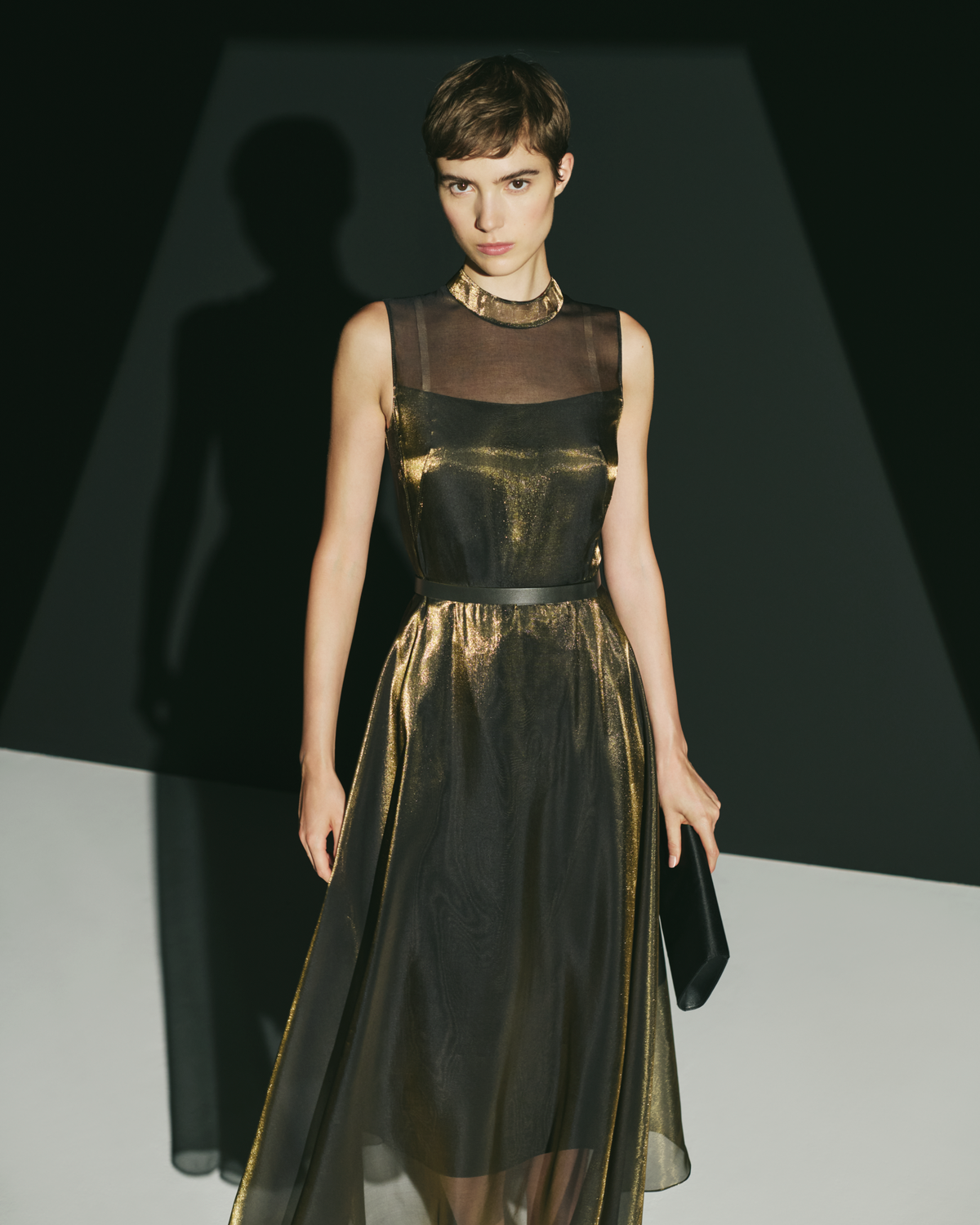 shimmer organza dress Terani Couture 252M5326 - Long Shimmer Organza A-line Dress
