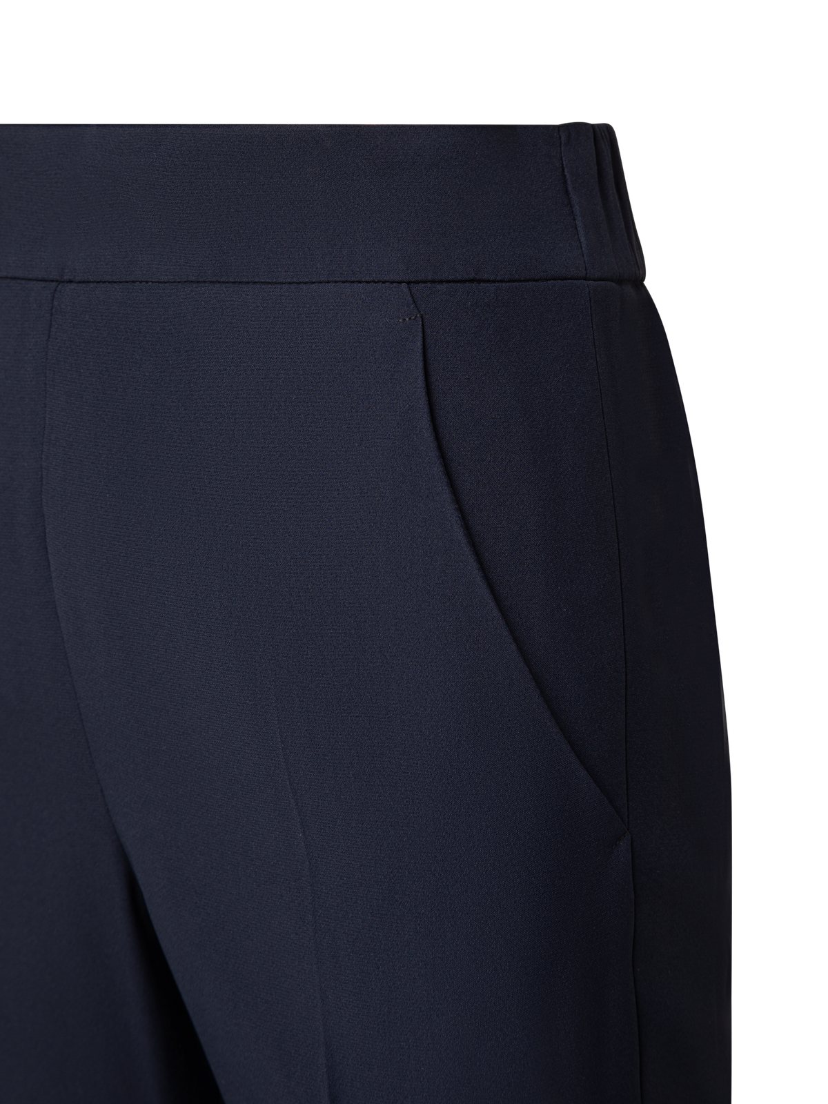 Designer Tapered Crêpe Pants - navy - blue