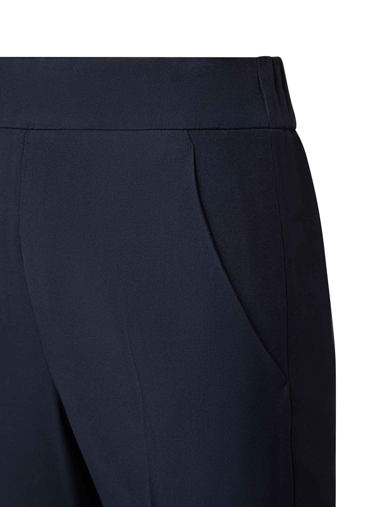 Designer Tapered Crêpe Pants - navy - blue