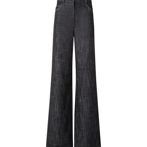 Wide Cotton Denim Pants