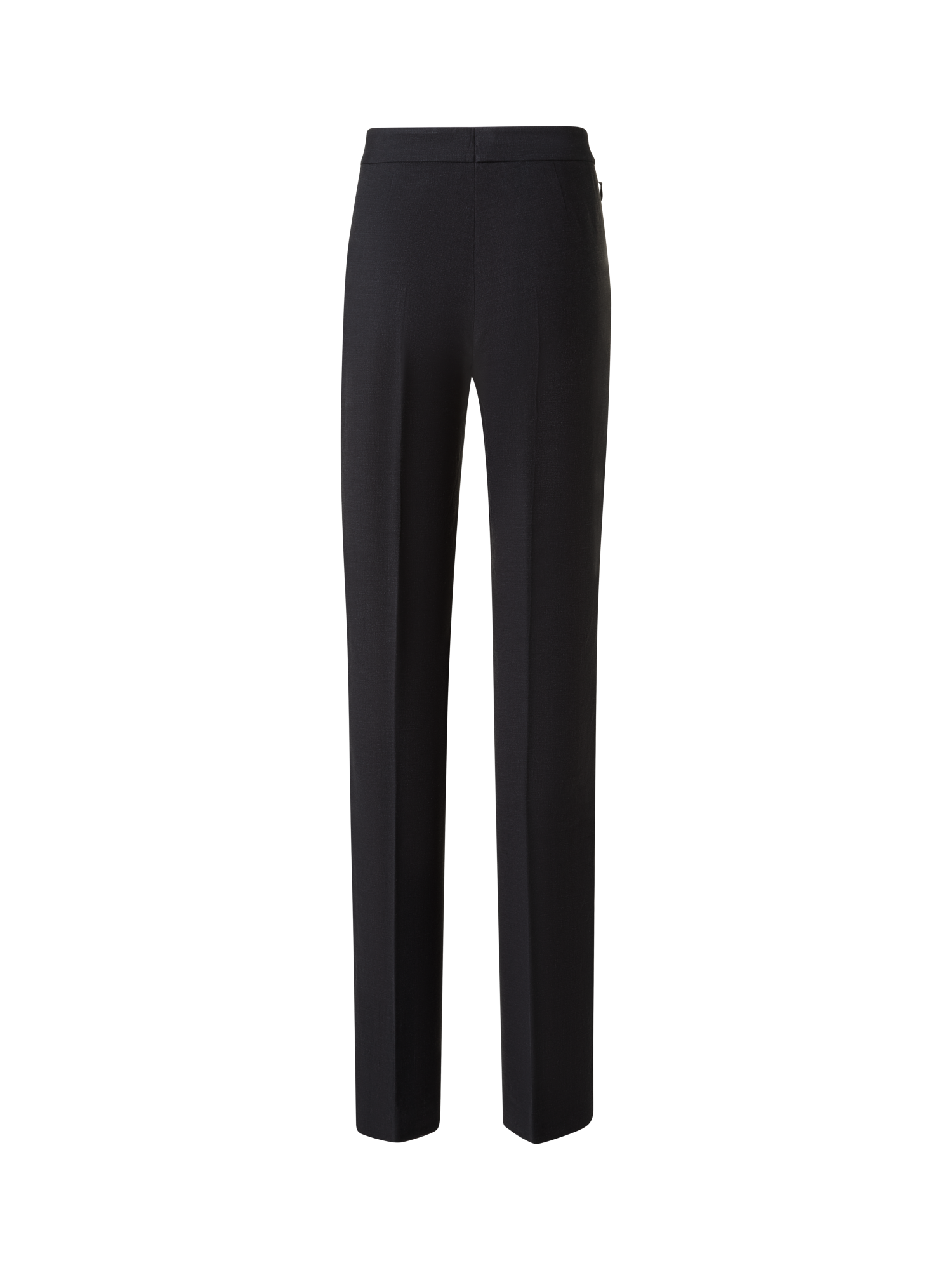 Designer Straight Linen Pants - neutral - black