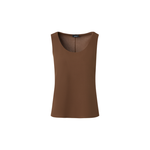 Silk Georgette Scoop-Neck Top