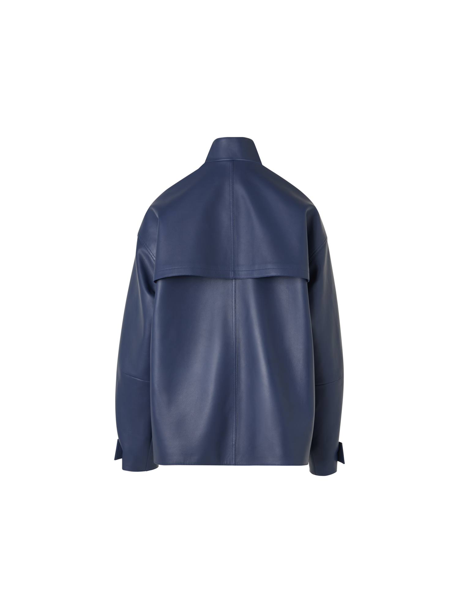 Designer Huma Jacket in Lacquered Leather - blue