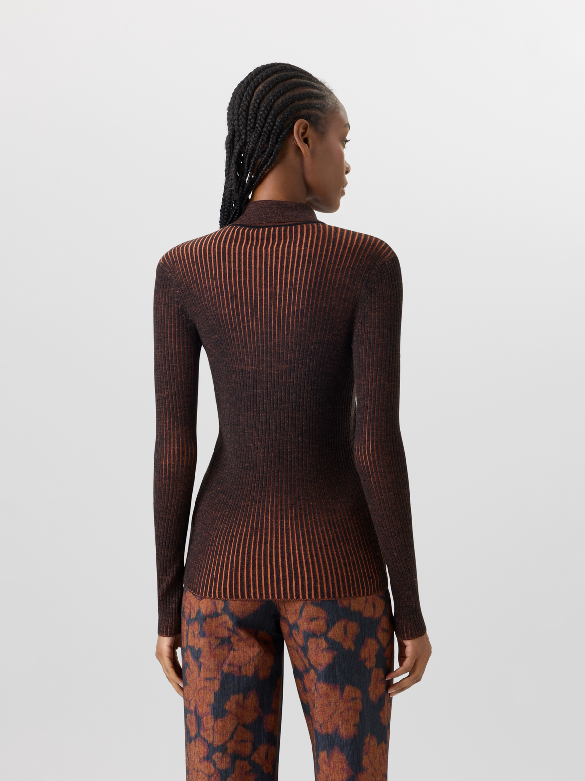 Designer Long-Sleeve Merino Wool Knit Sweater - multicolor #editorial