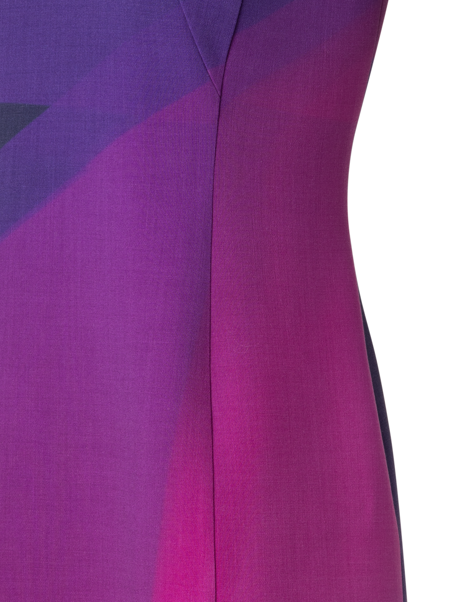 Designer Wool Sheath Dress with Alta Magenta Print - purple - multicolor