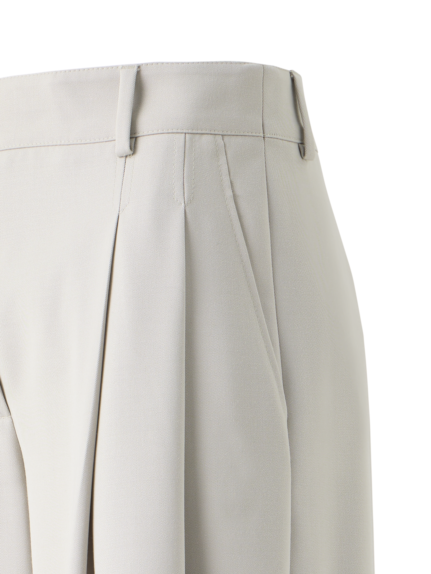 Designer Wool Gabardine Wide-Leg Pants - beige
