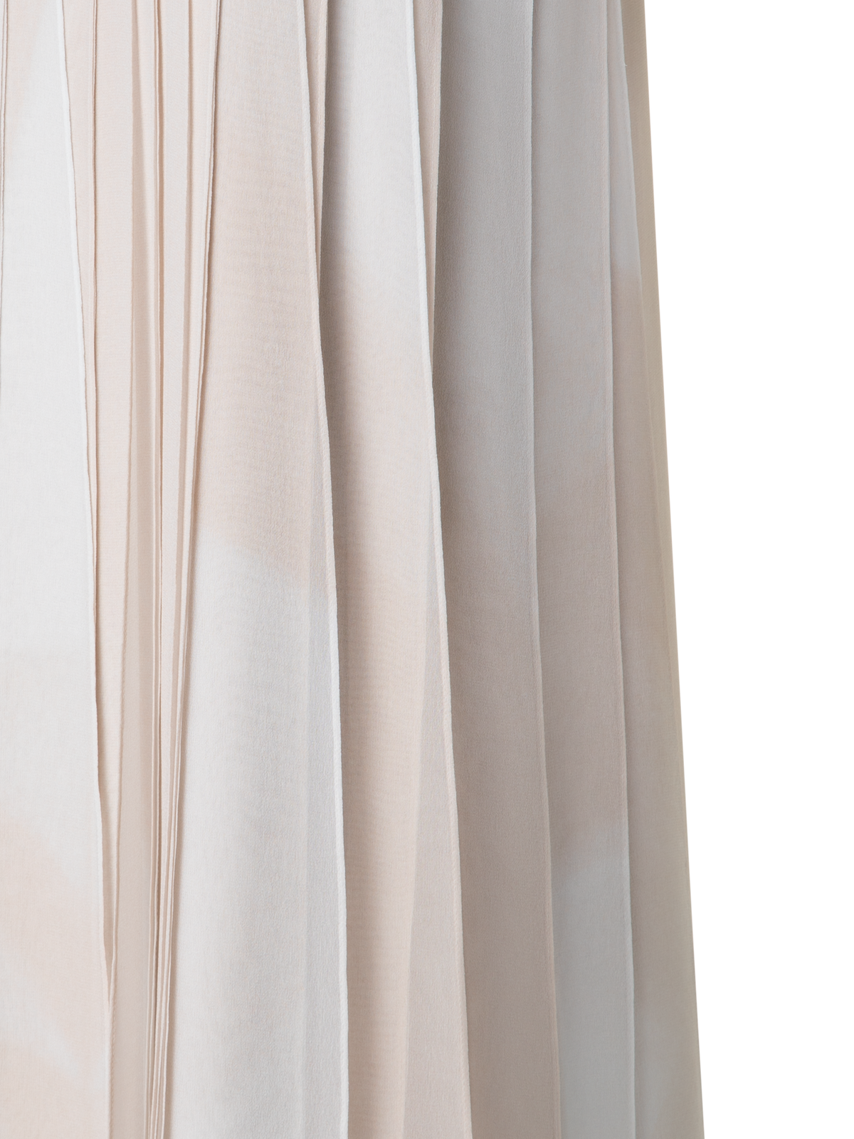 Designer Silk Ribbon Mini Dress with Chiaroscuro Print - neutral - pastel - beige