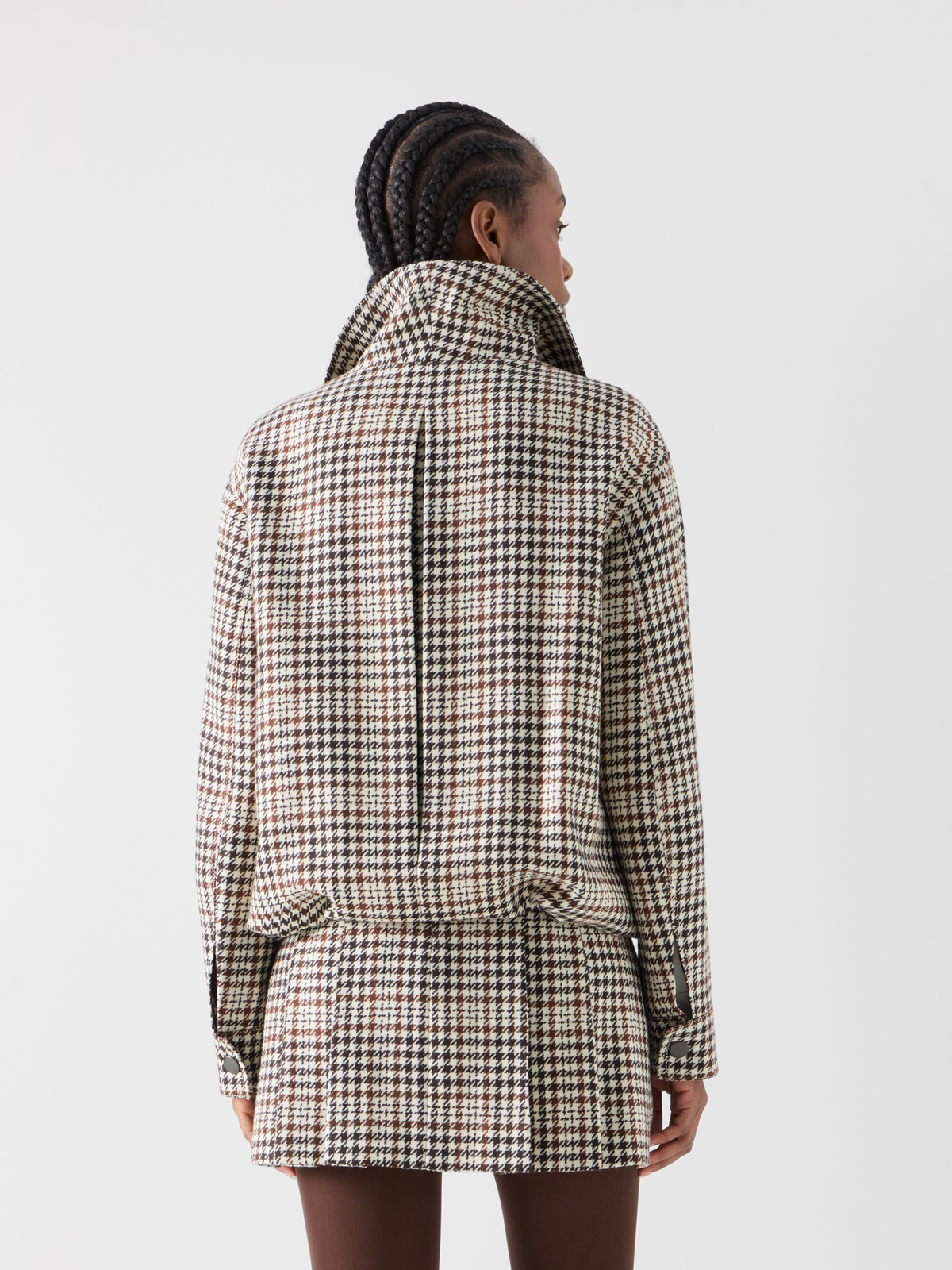 Designer Blouson in Check Tweed - brown - multicolor 