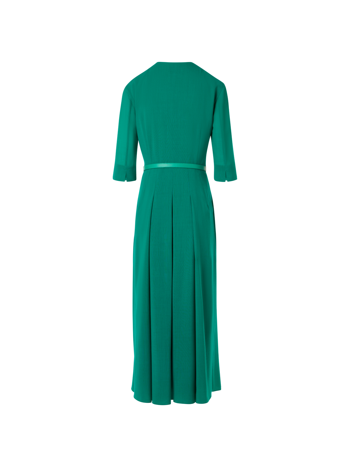 Designer Long-Sleeve Wool Shelly Midi Dress - green