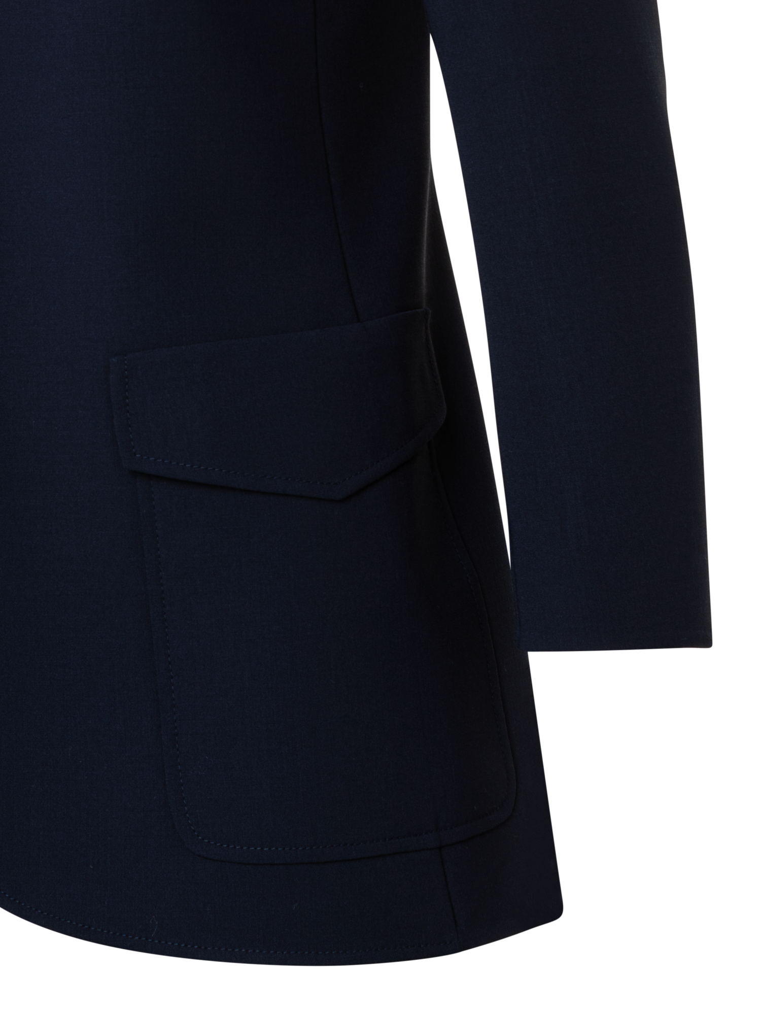 Designer Wool Stretch Double-Face Jacket - navy - blue