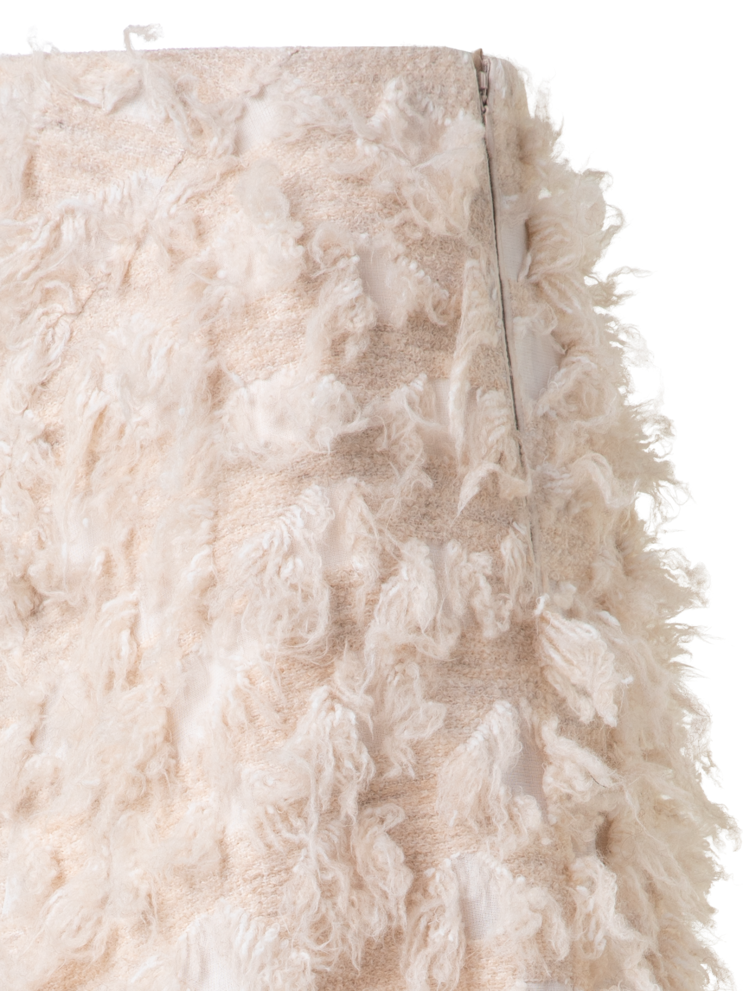 Designer Flared Midi Skirt in 3D Jacquard - neutral - pastel - beige