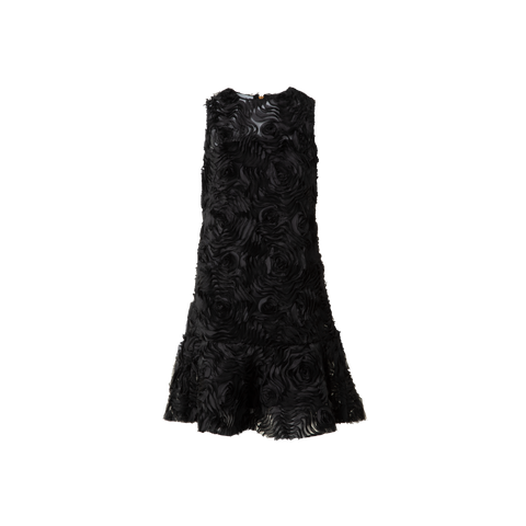 Cocktail Dress with 3D Carnation Embroidery