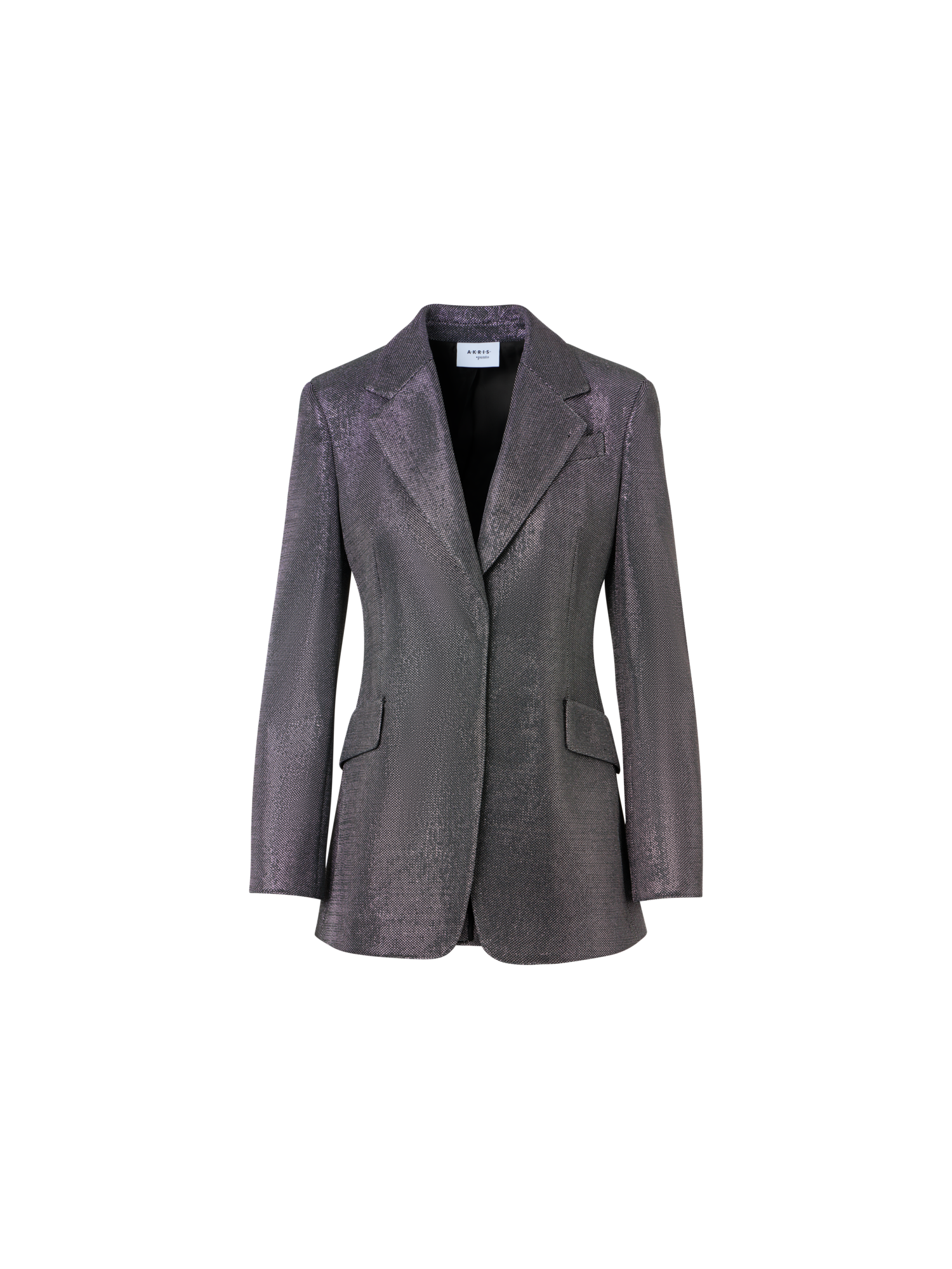Designer Metallic Birdseye Jersey Blazer - grey - silver