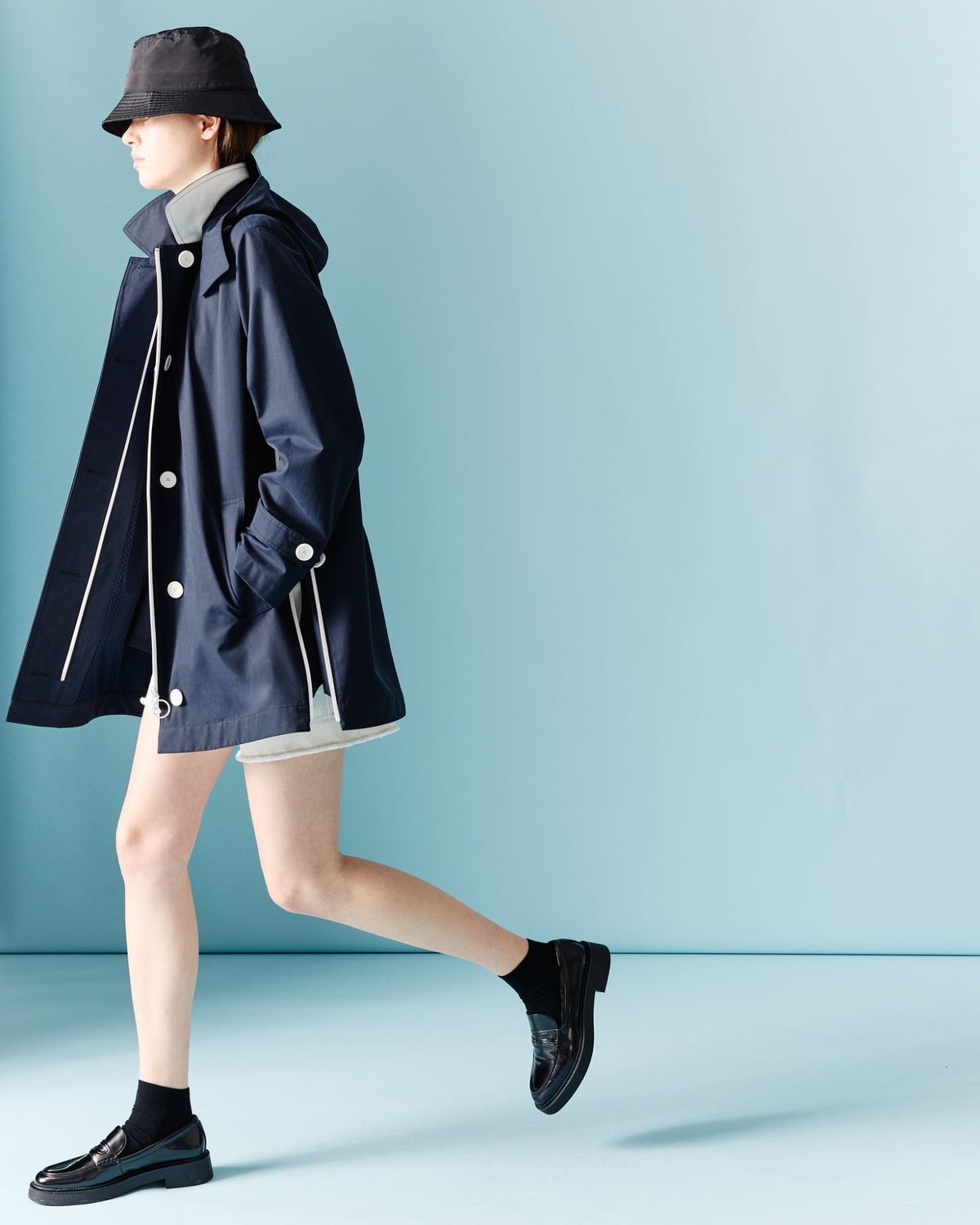 Designer Water Repellent Parka with Detachable Hood - navy - blue #editorial